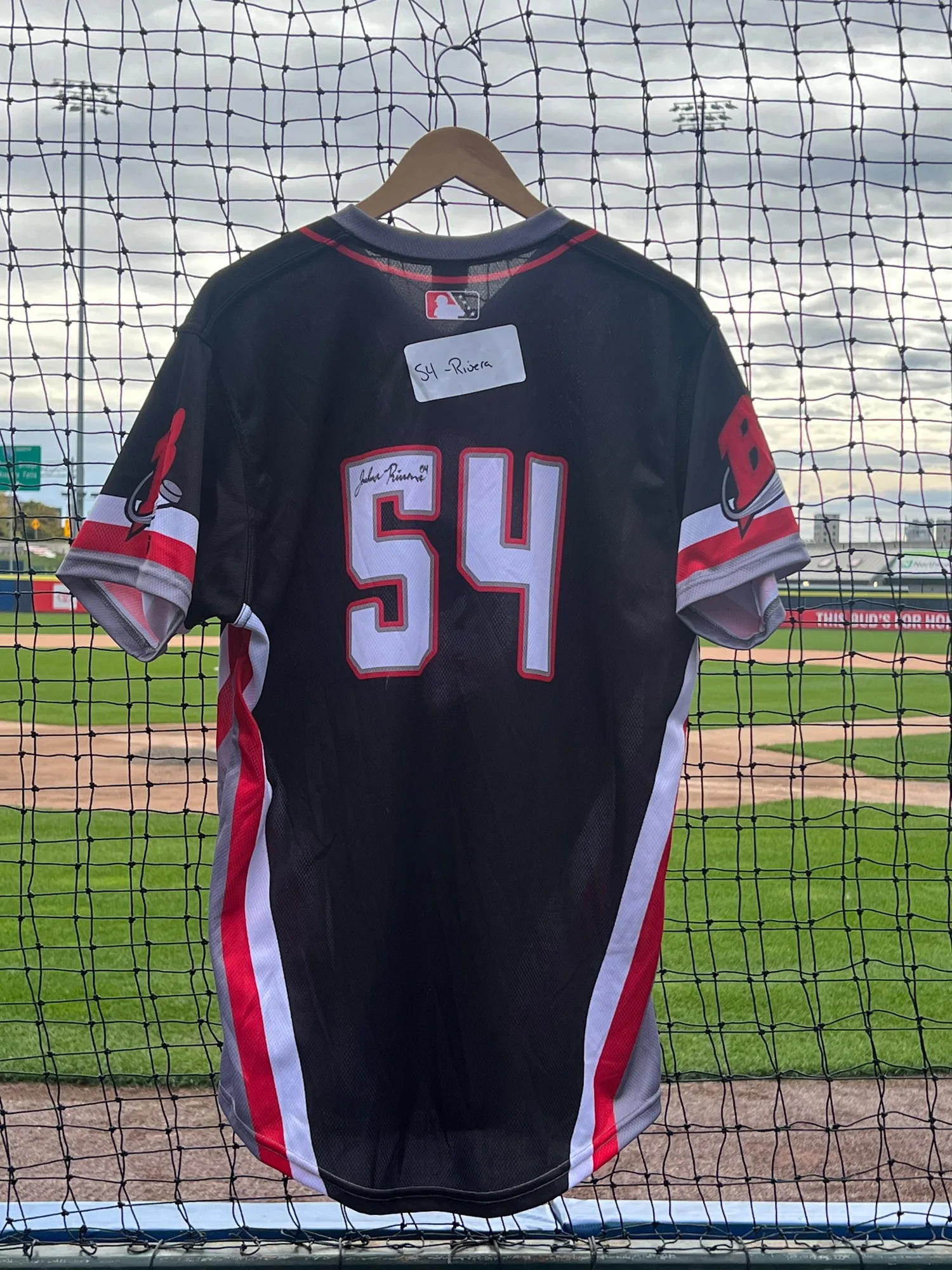 Buffalo Bisons Autographed & Game Worn Sublimated Hockey Black Jersey - Josh Rivera #54 Size 46