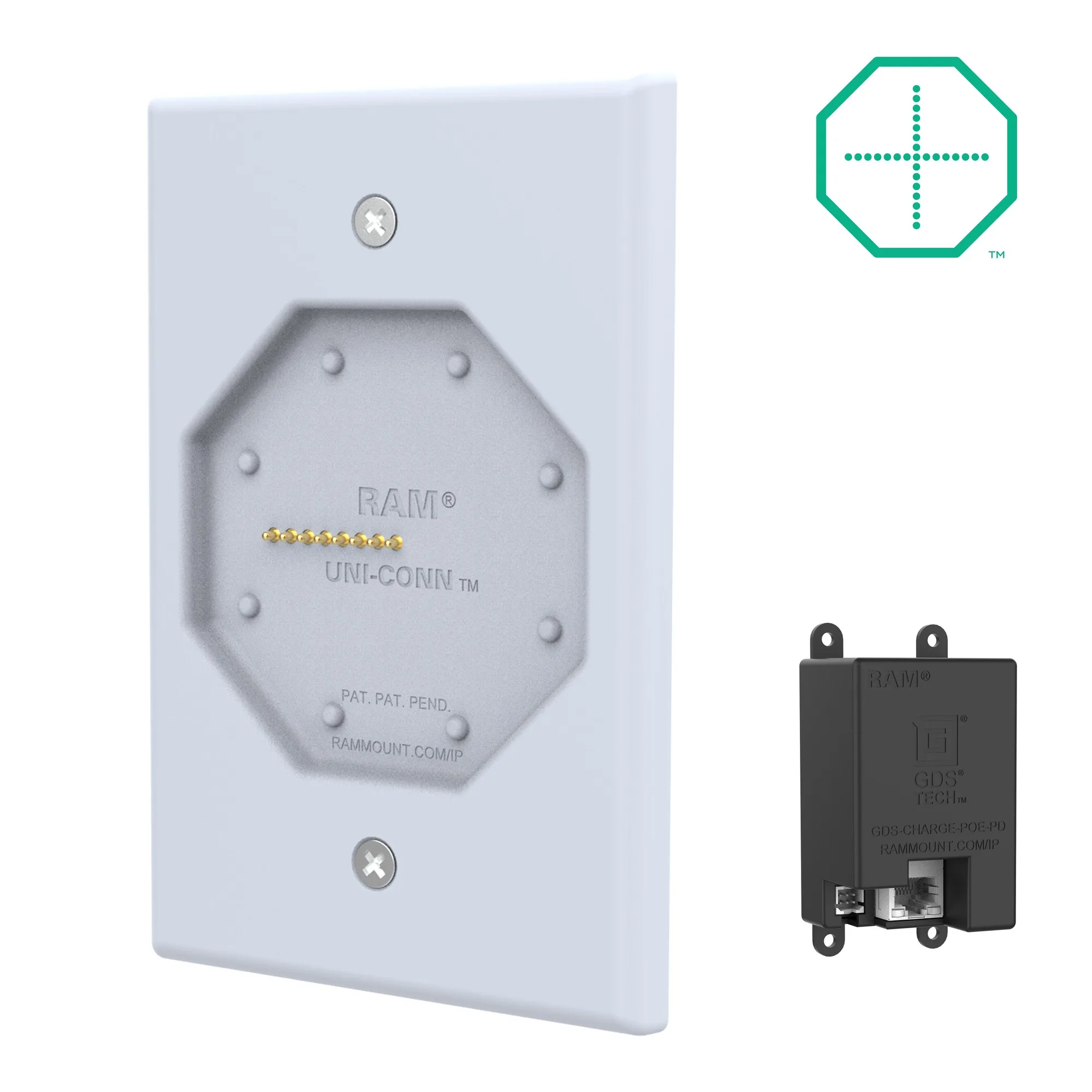 GDS® Uni-Conn™ 薄型壁掛式擴充座(支援PoE)- 灰色