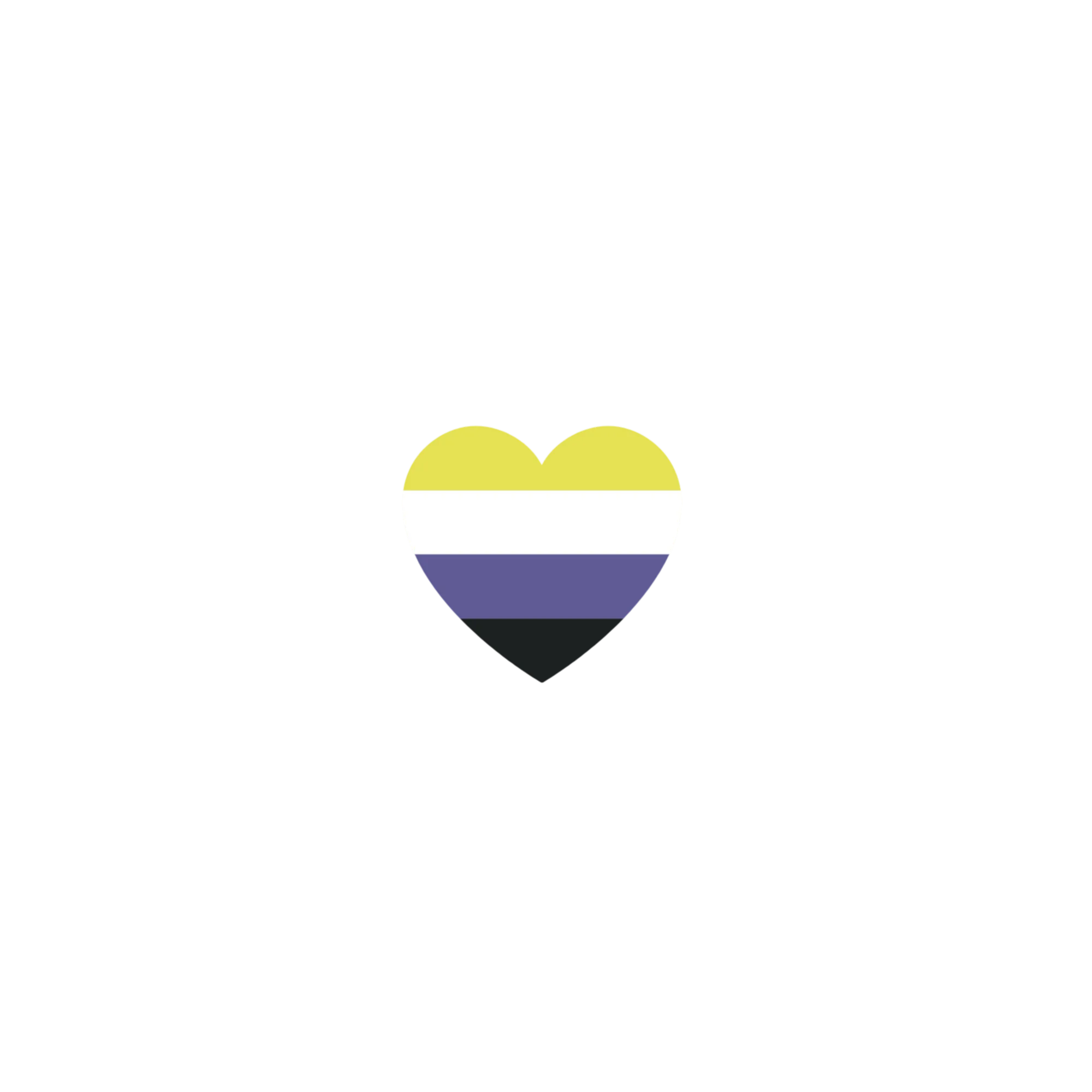 Nonbinary Heart Sticker