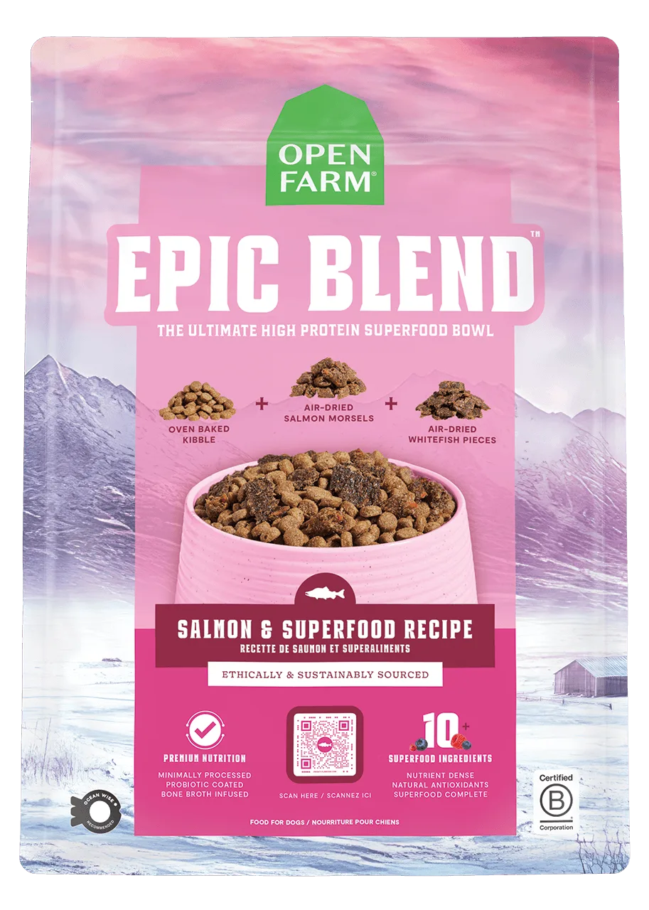 Guide d'achat : croquettes Epic Blend saumon et superaliments pour chiens