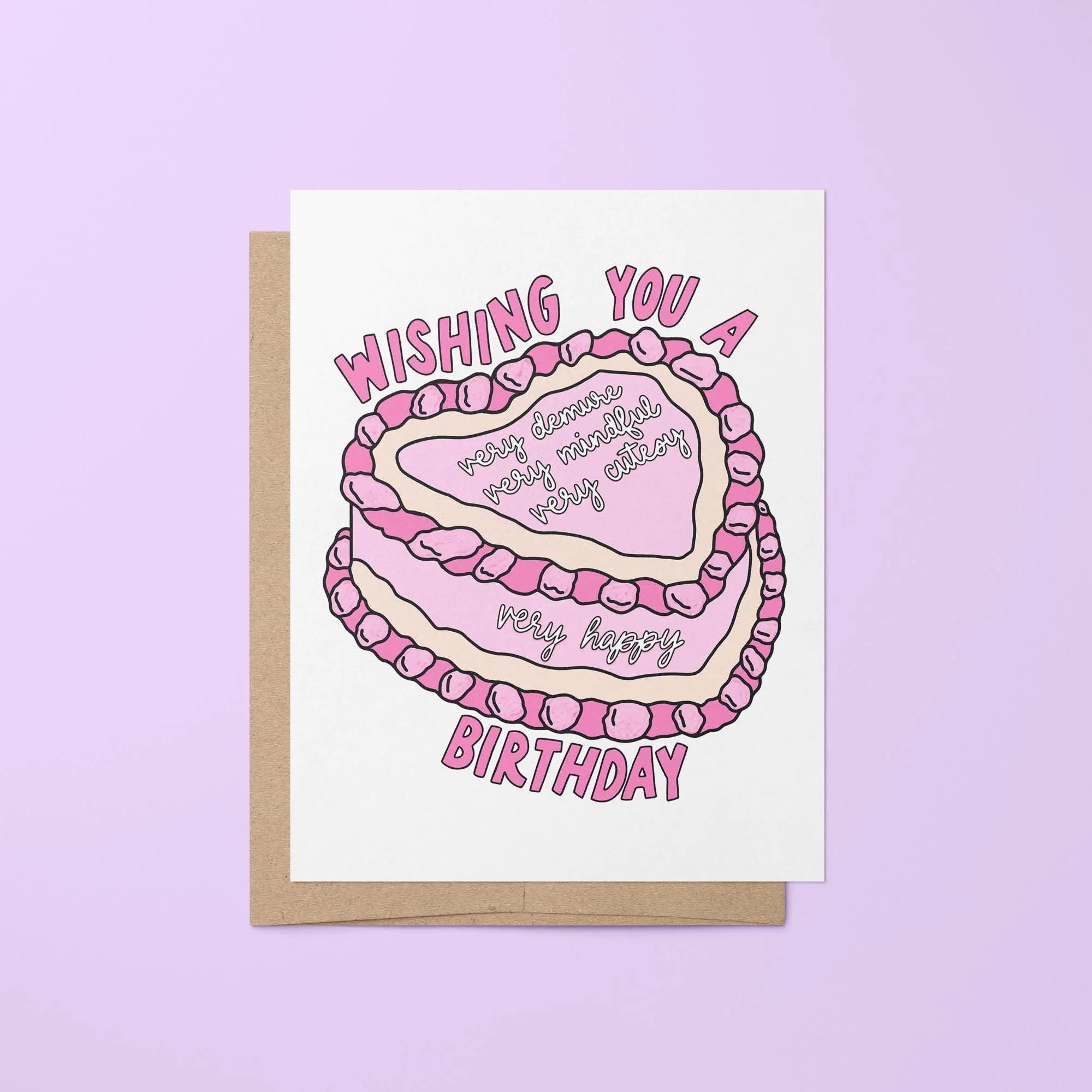 Very demure very mindful very cutesy birthday card