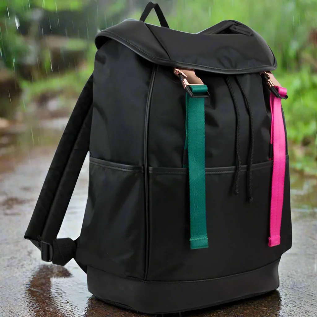 Urban Rose Drawstring Backpack With Rose Gold Buckles