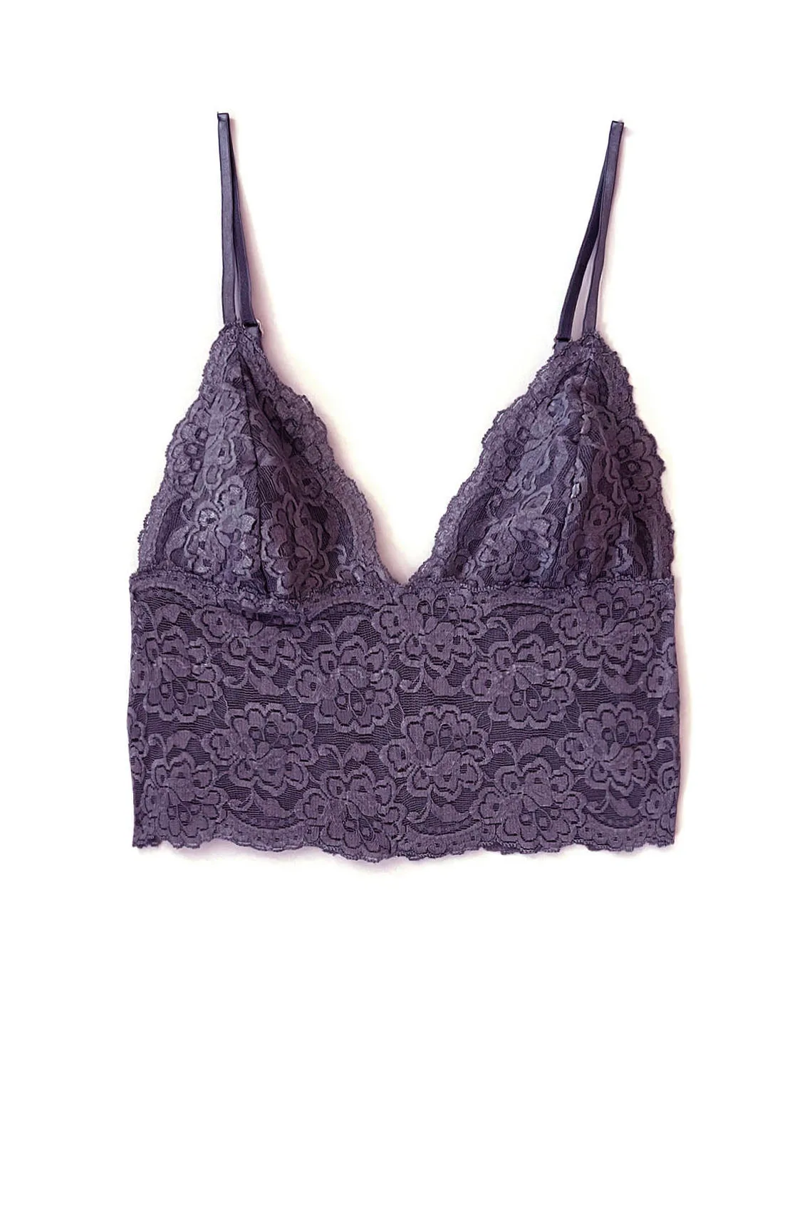 Bralette longue Echo en dentelle lilas violette teinte biologique Deadstock