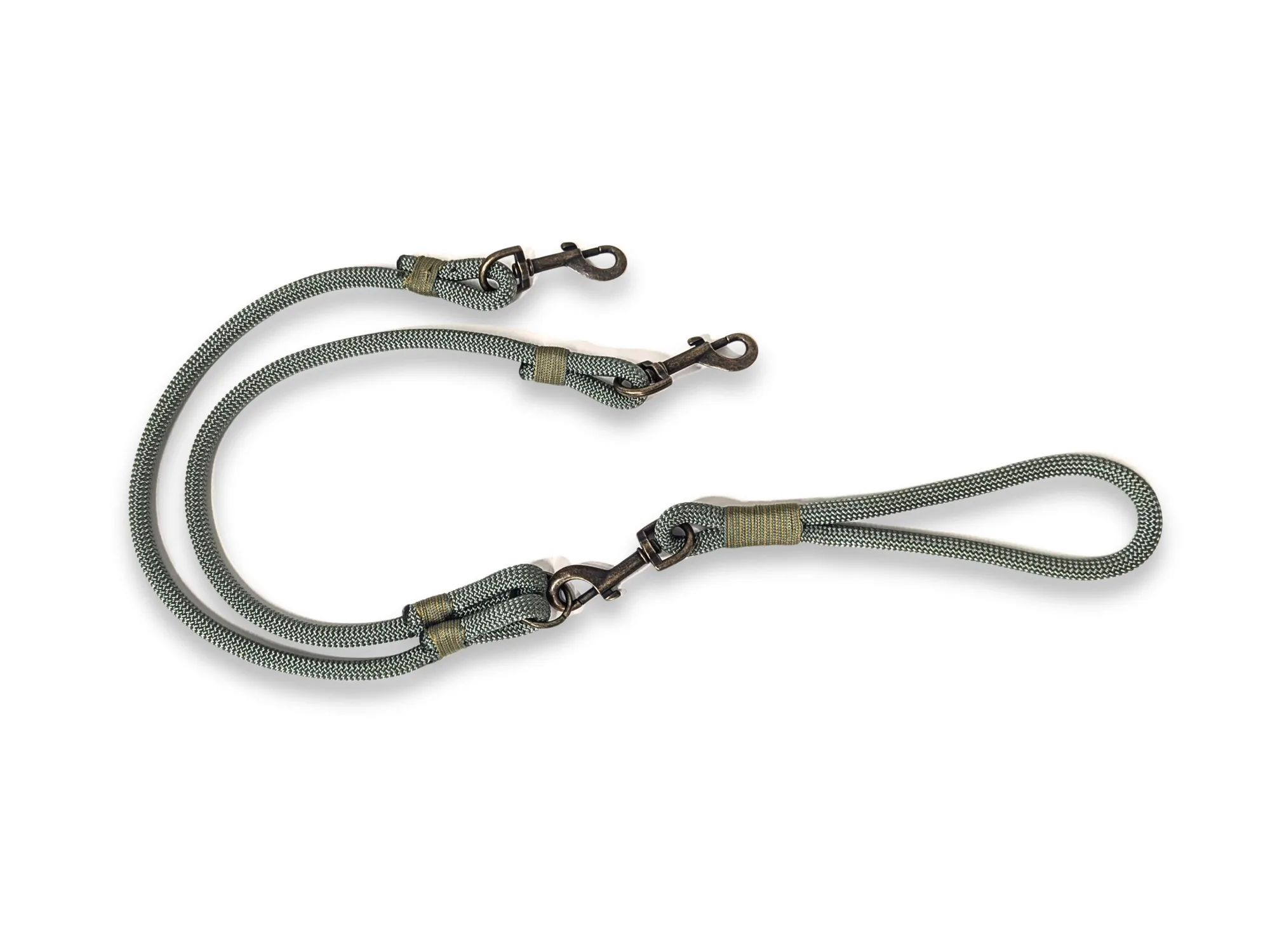Guinzaglio doppio per cani in corda intrecciata Country Green