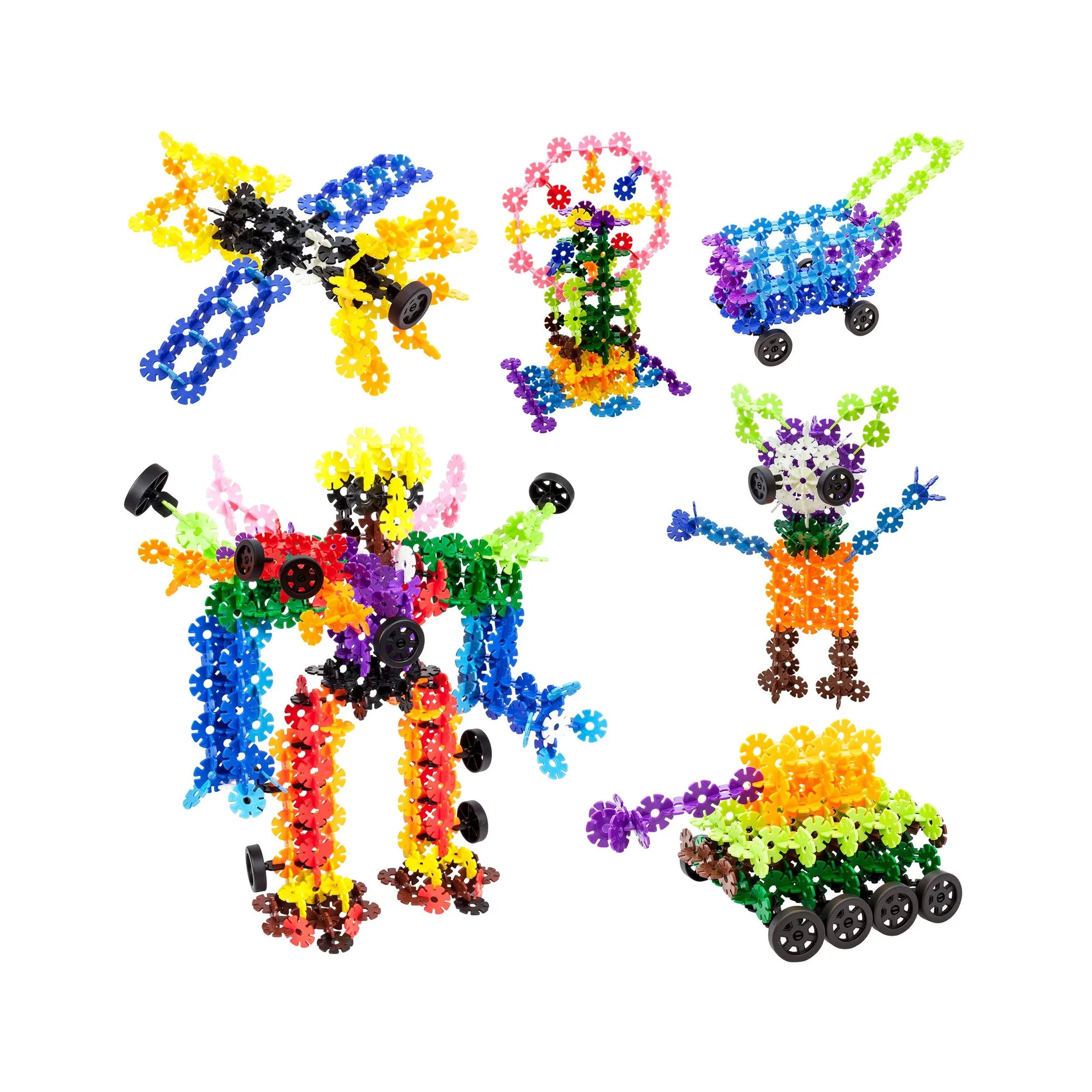 PicassoTiles 800 قطعة رقاقات بناء مع 10 عجلات