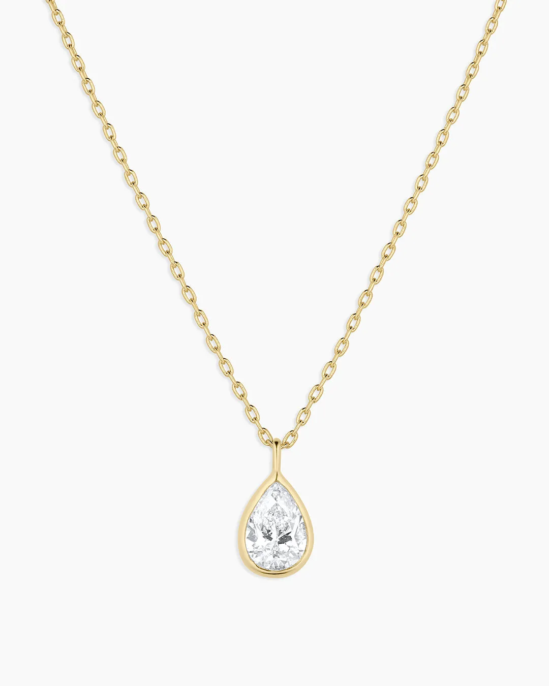 14K Classic Diamond Pear Necklace