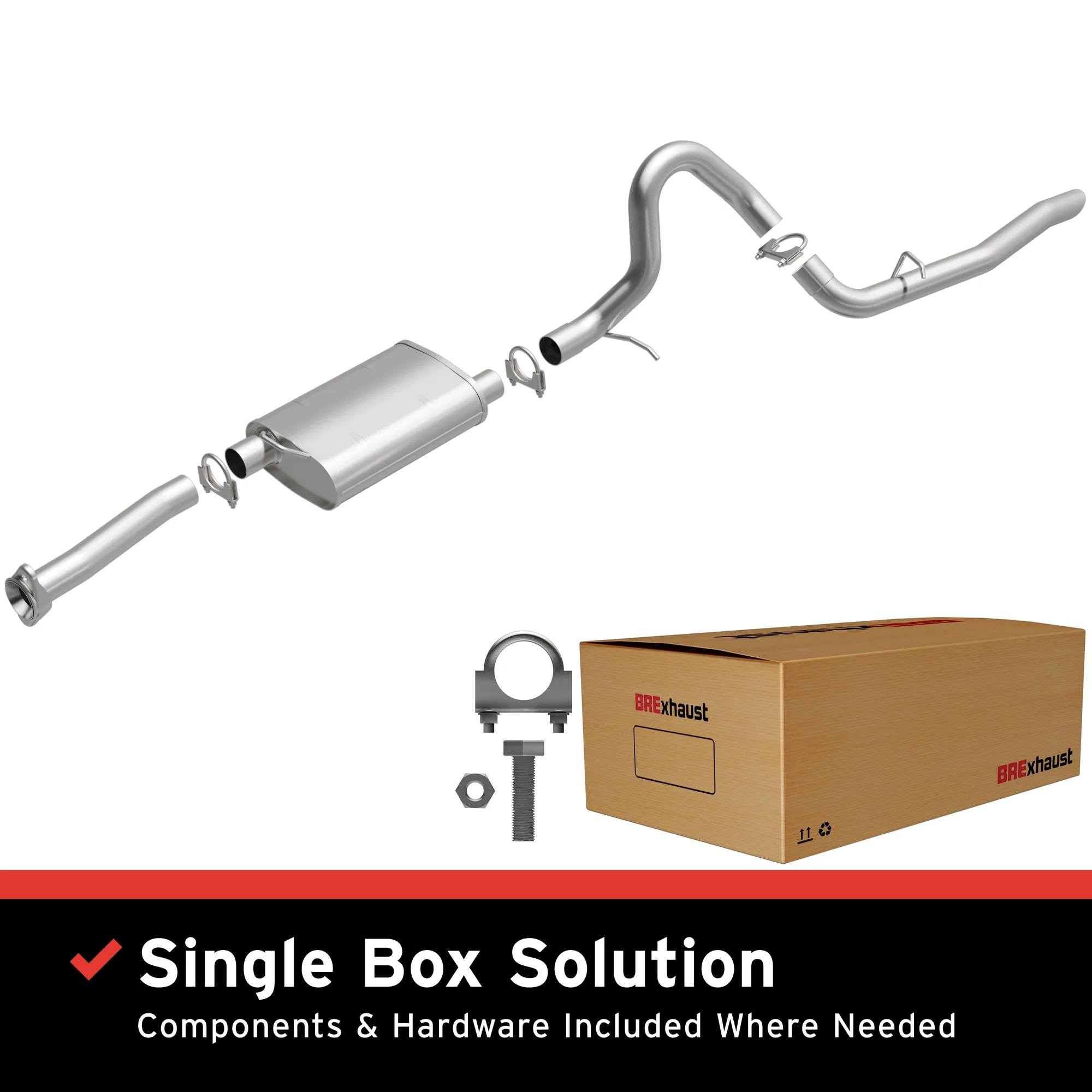 Kit d'échappement adaptable BRExhaust 1999-2004 Ford Mustang 3.8L / 2004 Ford Mustang 3.9L 106-0111