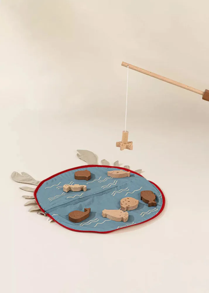Wooden Fishing Game with Bag