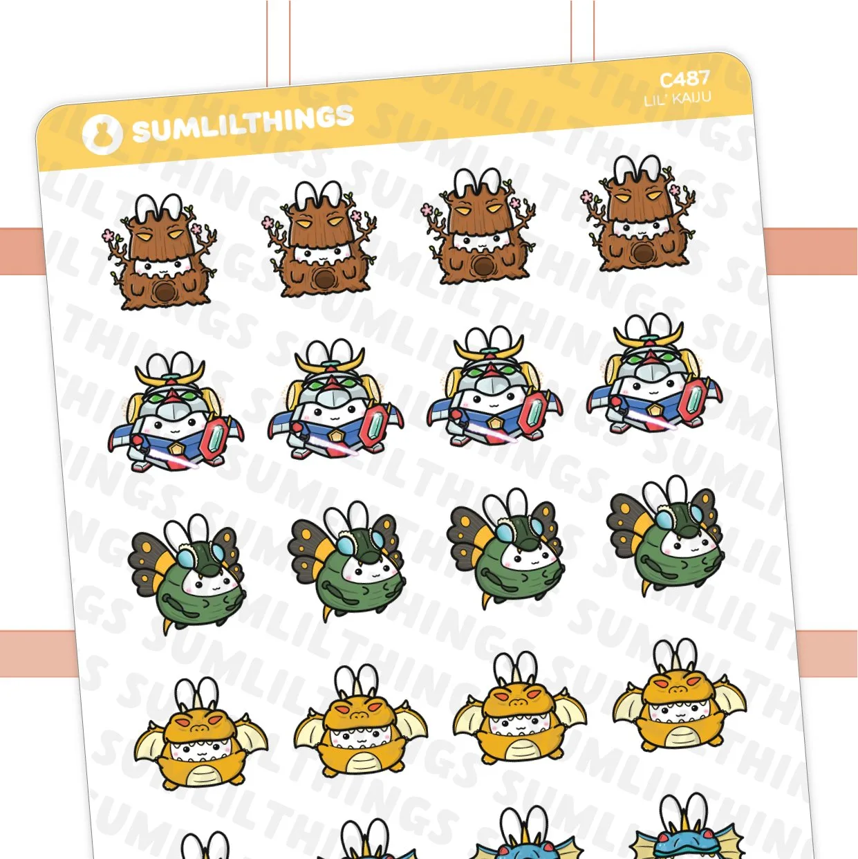 Autocolantes de fato Kaiju