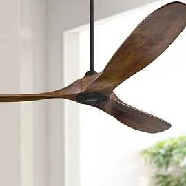 60 Inch Visual Comfort Maverick Walnut And Black Ceiling Fan With Remote 22t56