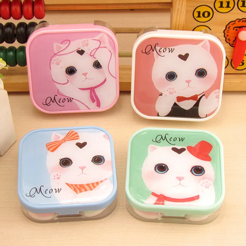 Funda de lentillas adorable con gatito