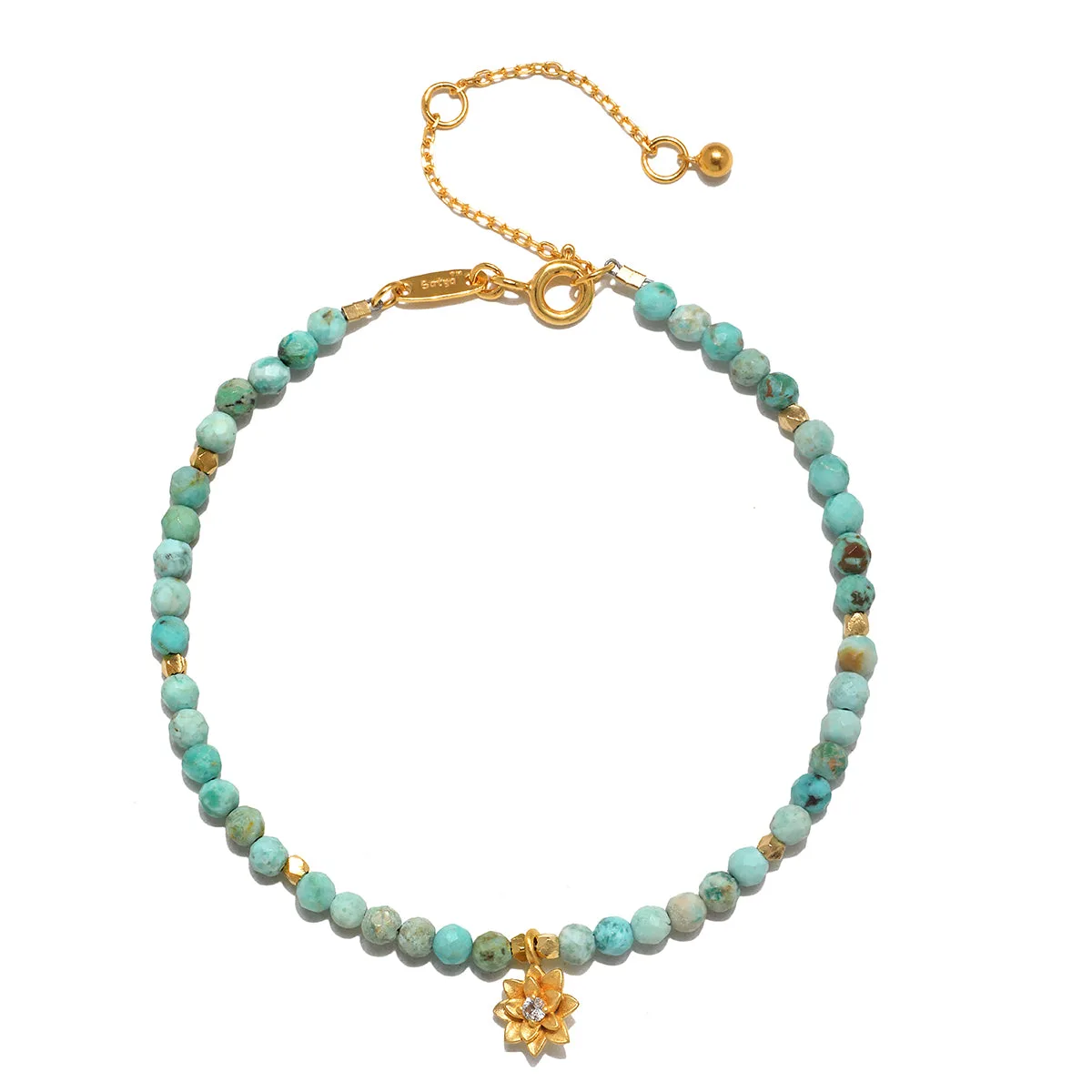 Pulsera de Loto de Turquesa de Diciembre