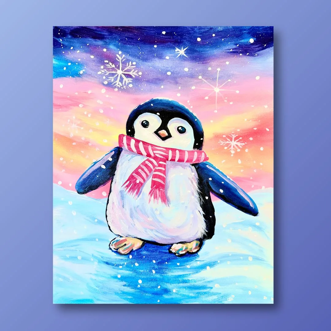 Comment peindre un pingouin qui se dandine en hiver : tutoriel pas à pas pour débutants