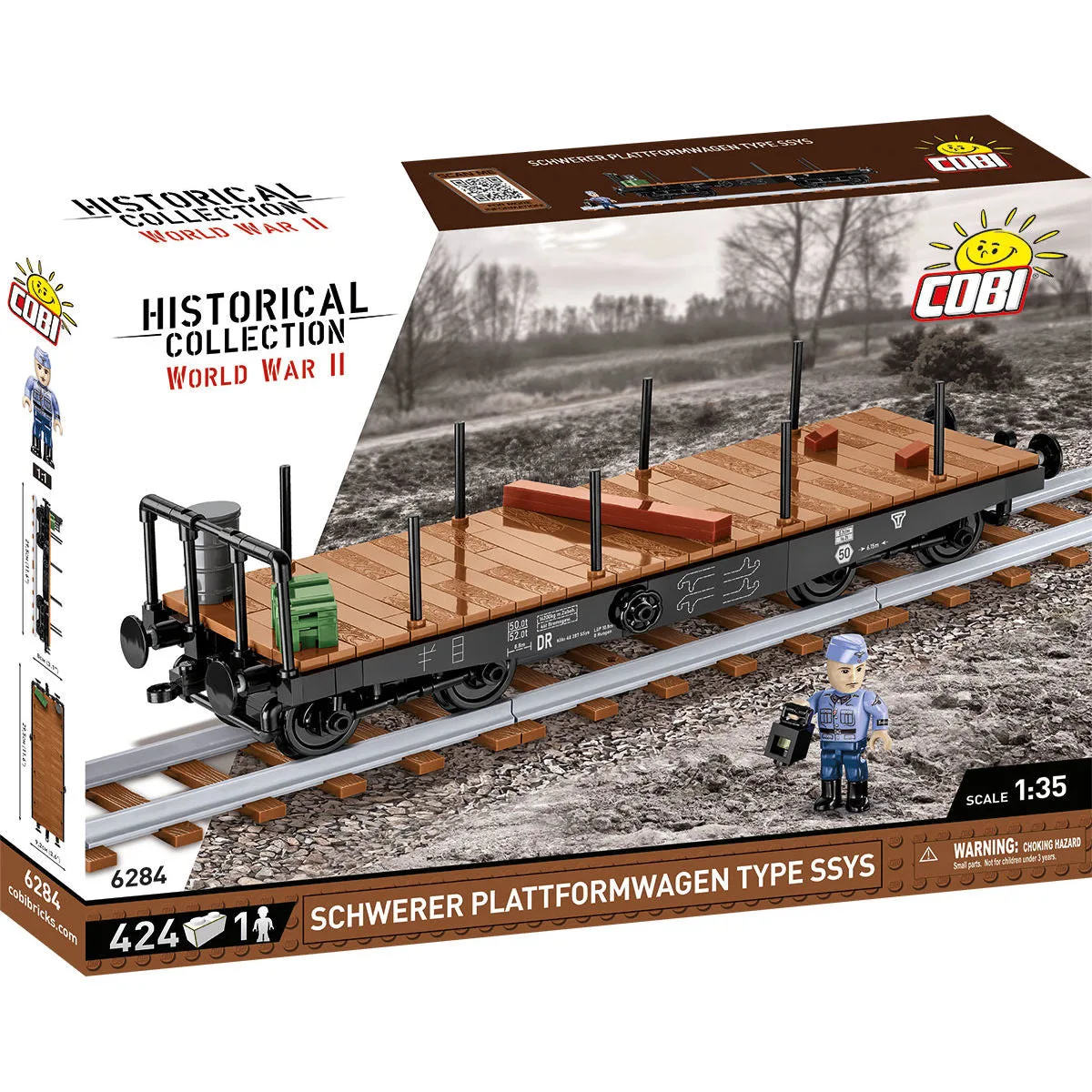 COBI Schwerer Plattformwagen Type Ssys 기차 차량: 세트 #6284