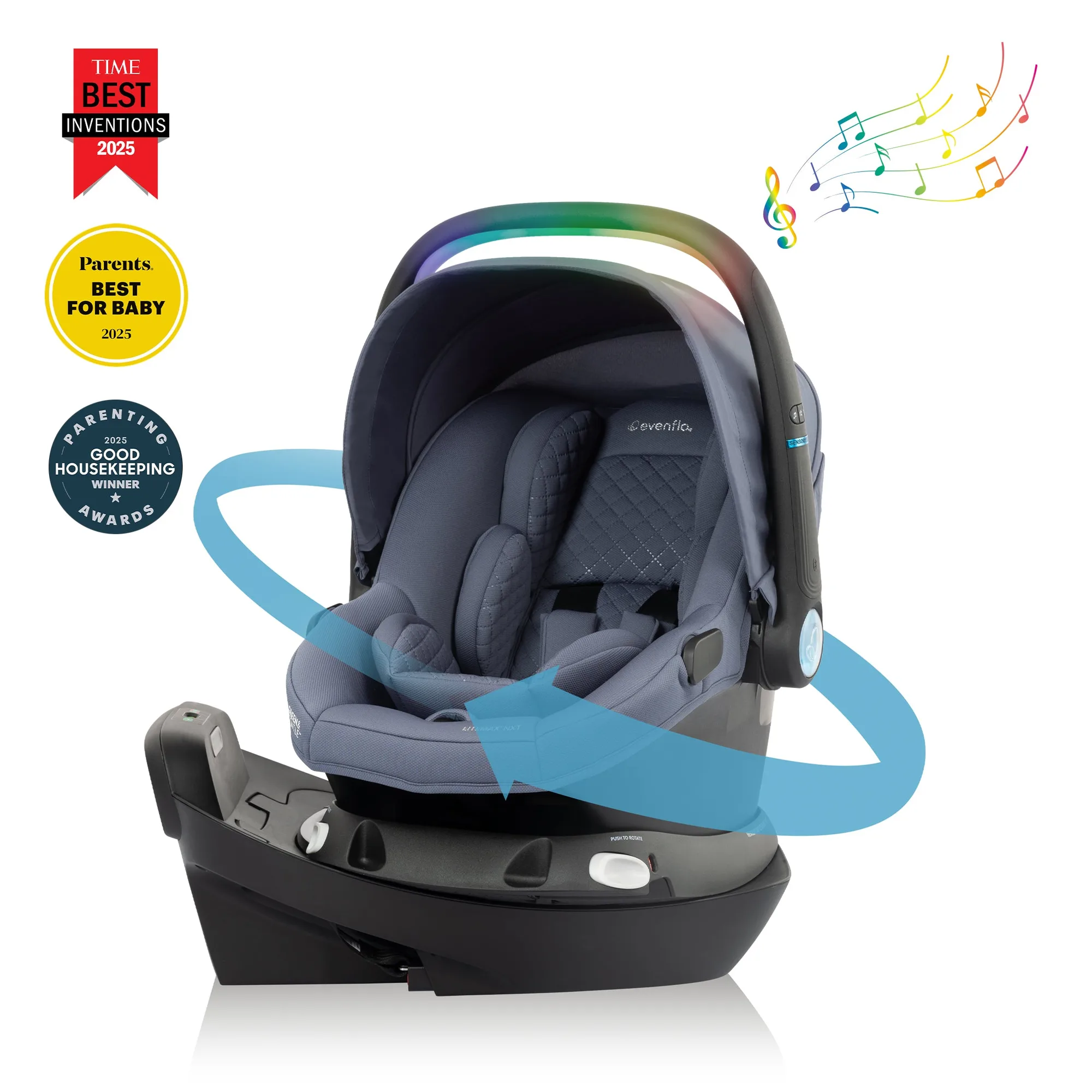 Otočná autosedačka Revolve180 LiteMax NXT pro kojence s funkcí SensorySoothe