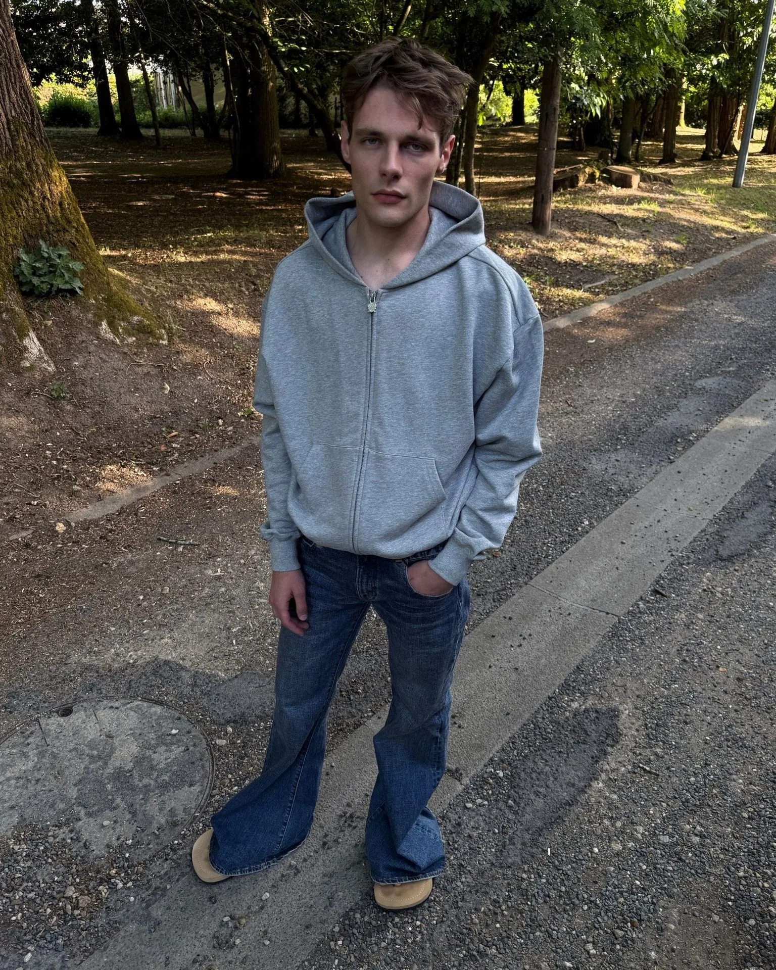 Out and About Hoodie in Grey Melange