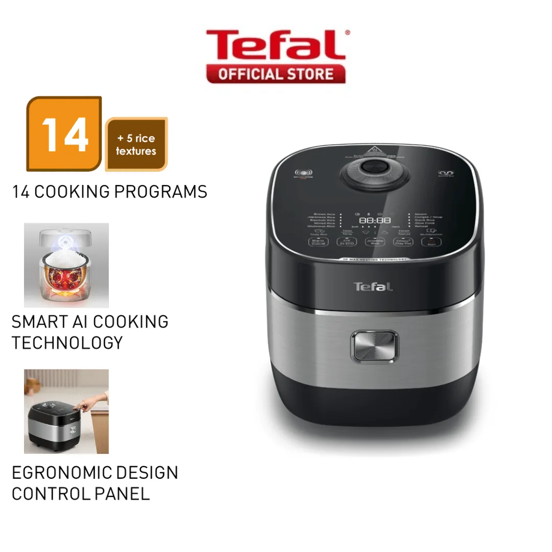 Tefal Rice Master Max Induction Fuzzy Logic Rice Cooker 1.8L RK8198 ƒ?? 14 Programs, 10 Cups, 3mm Ceramic Spherical Pot