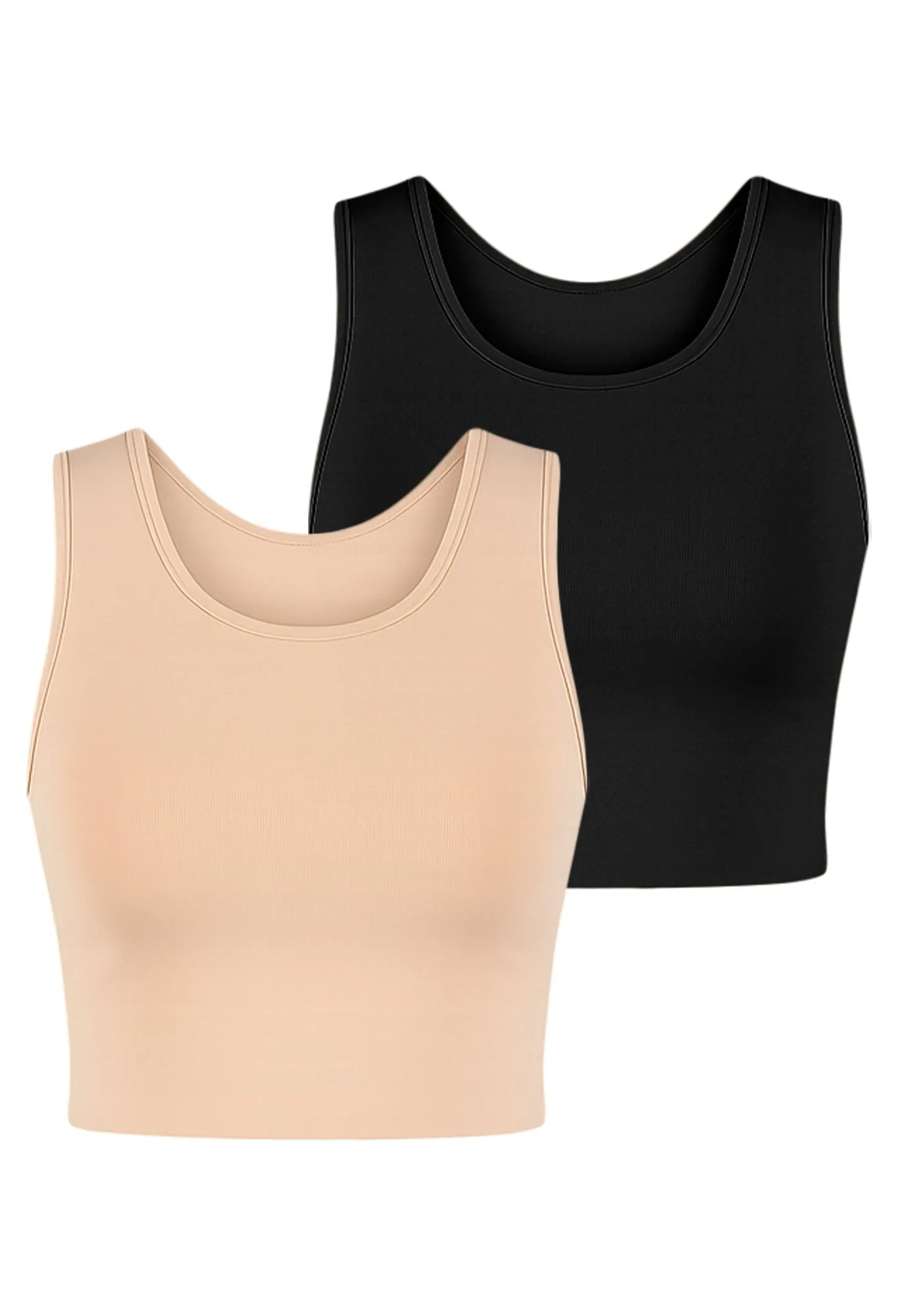 Cotton Comfort Chest Binder Crop Tank - 2 Pack