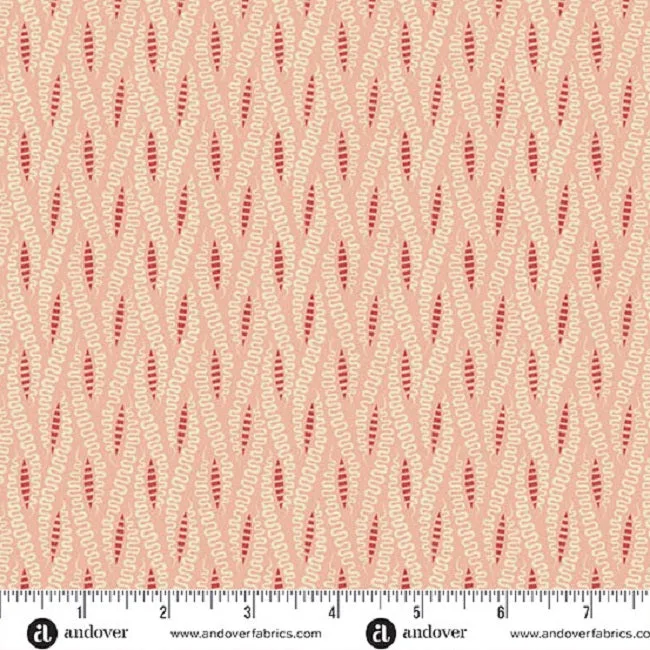 ANDOVER - Jingle Bell by Laundry Basket Quilt - Ribbon - Candy Peppermint Stick