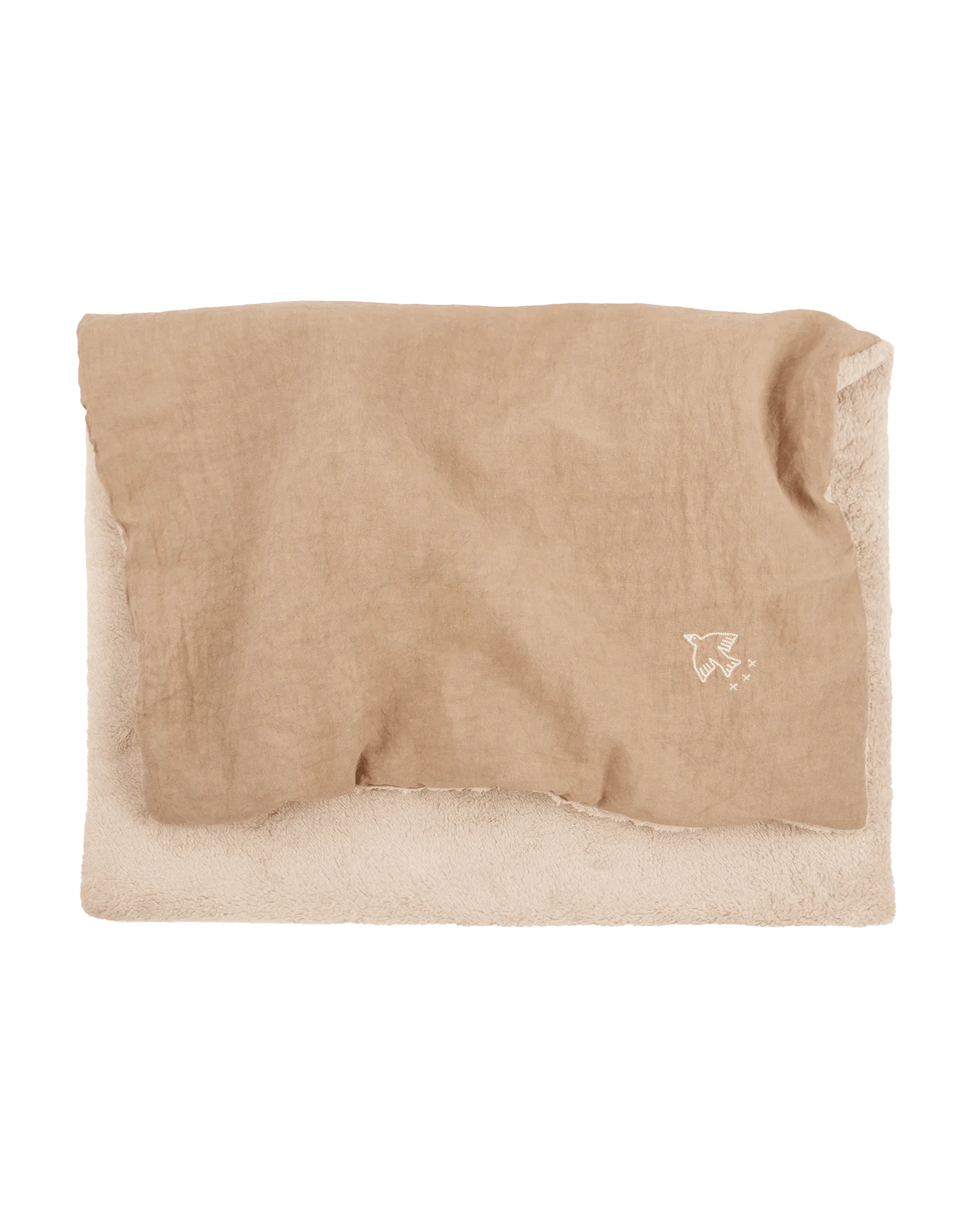 Embroidered winter blanket in French linen L1N0
