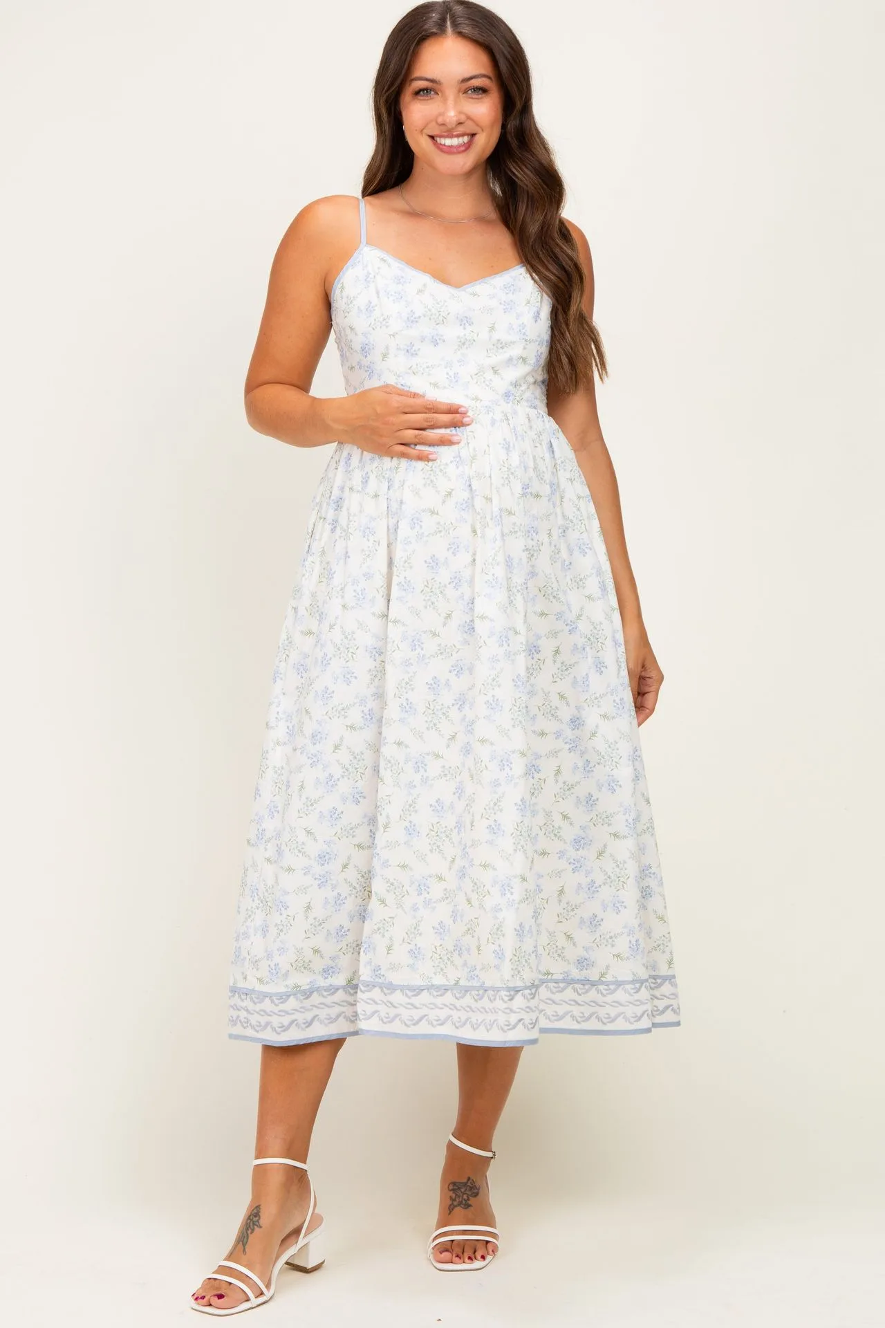 How to Style a Floral Maternity Midi Dress for Casual and Dressy Occasions