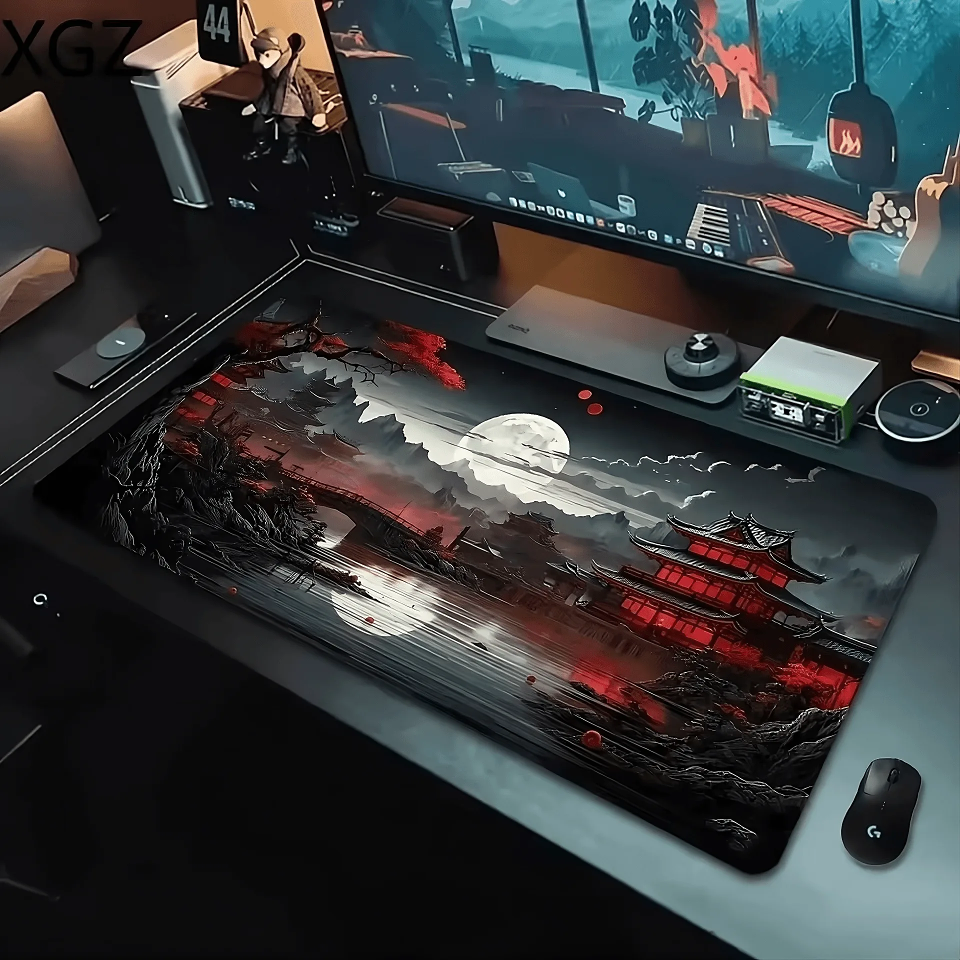 Stars & Moon Japanese Nightscape XL Mouse Pad