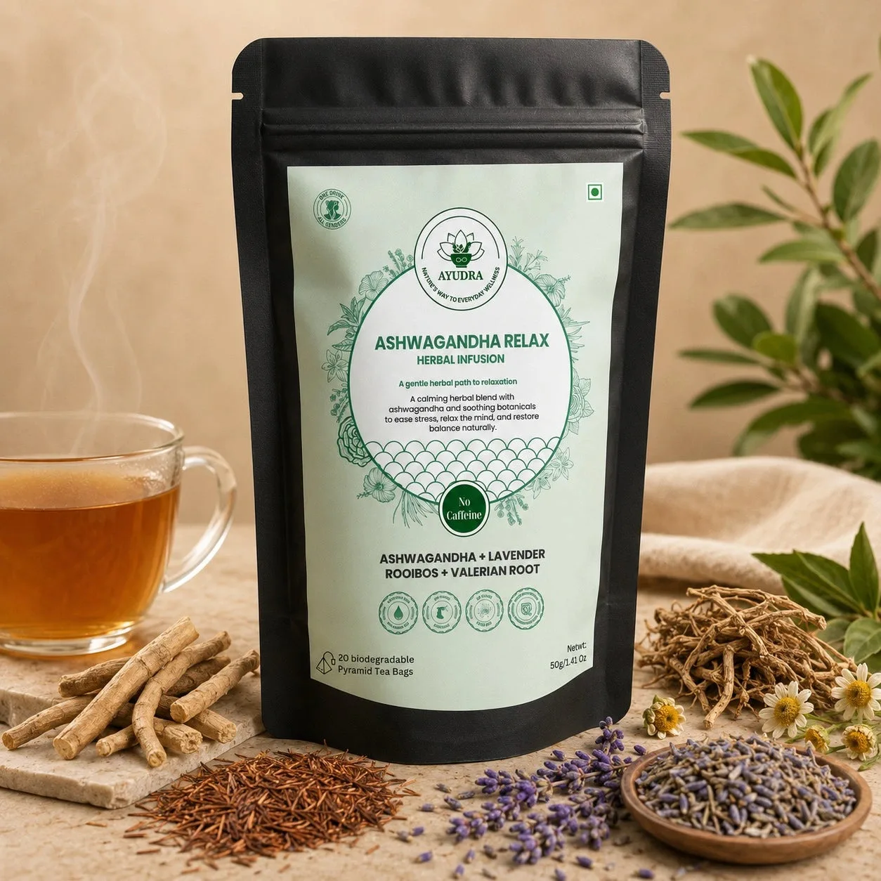 Thé relaxant à l'Ashwagandha