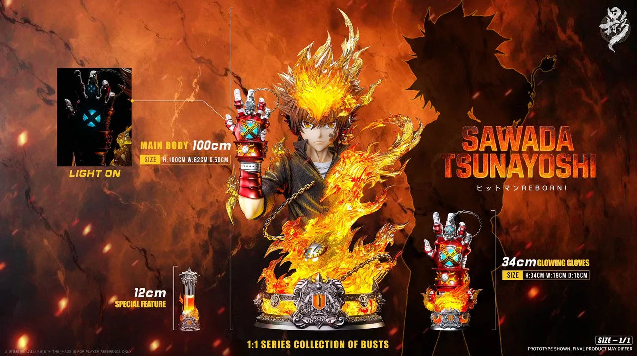 [طلب مسبق] استوديو Lue Ying - تمثال - تمثال نصفي لـ Sawada Tsunayoshi مع LED Katekyo Hitman Reborn