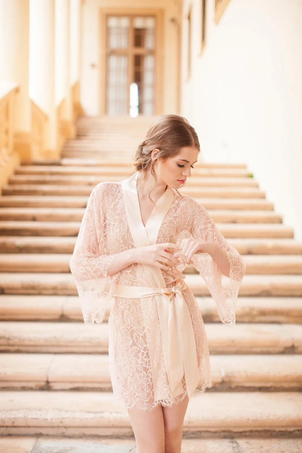 Tulip French Lace & Silk Kimono Robe: A Bridal Gift Guide