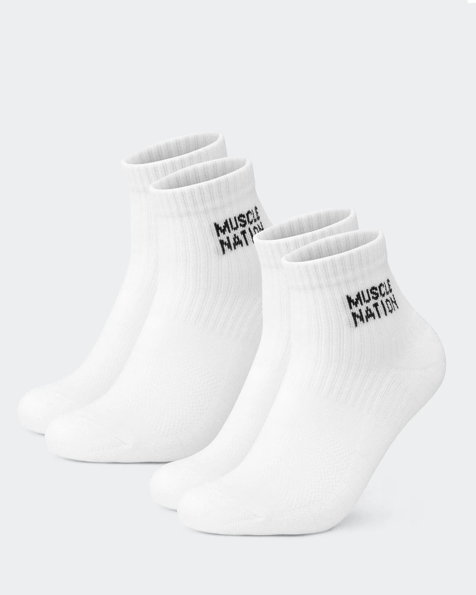 Womens Quarter Crew Socks 2 pack - White
