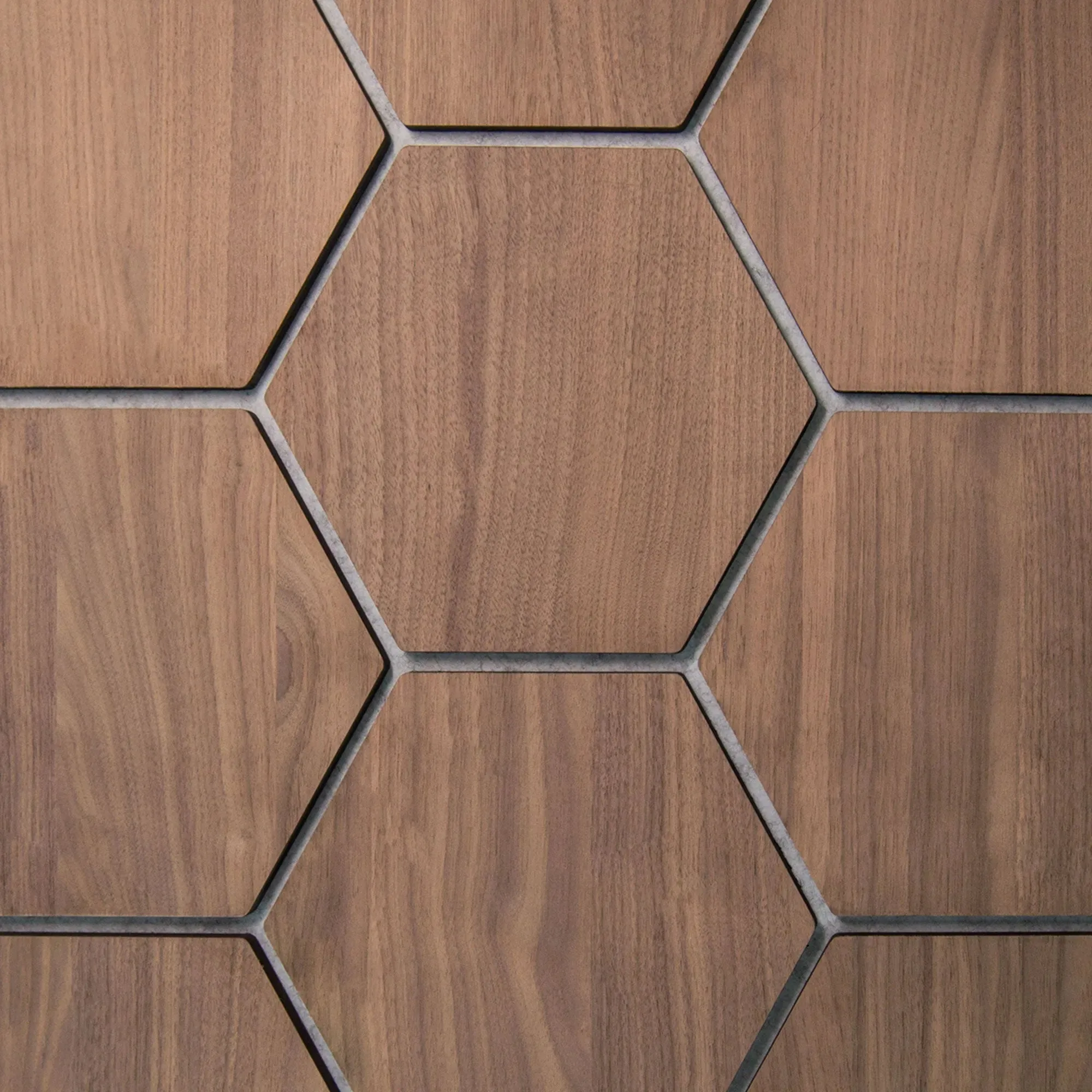Sample - Hexagon Panel Walnut with Gray Felt