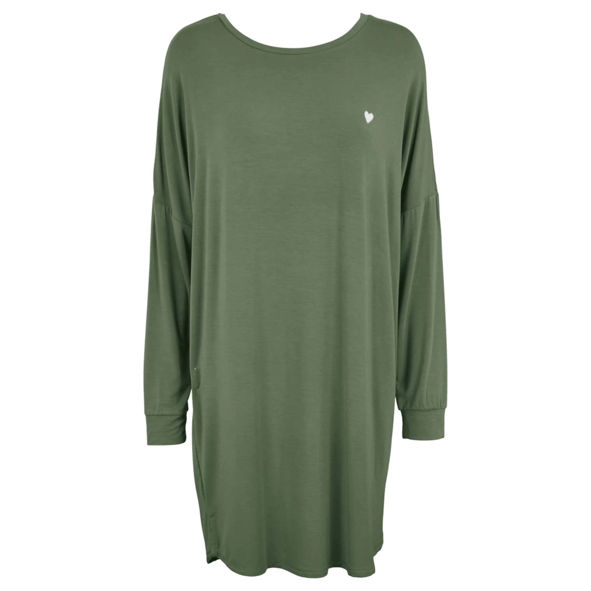 Softness LS night dress - Dusty green