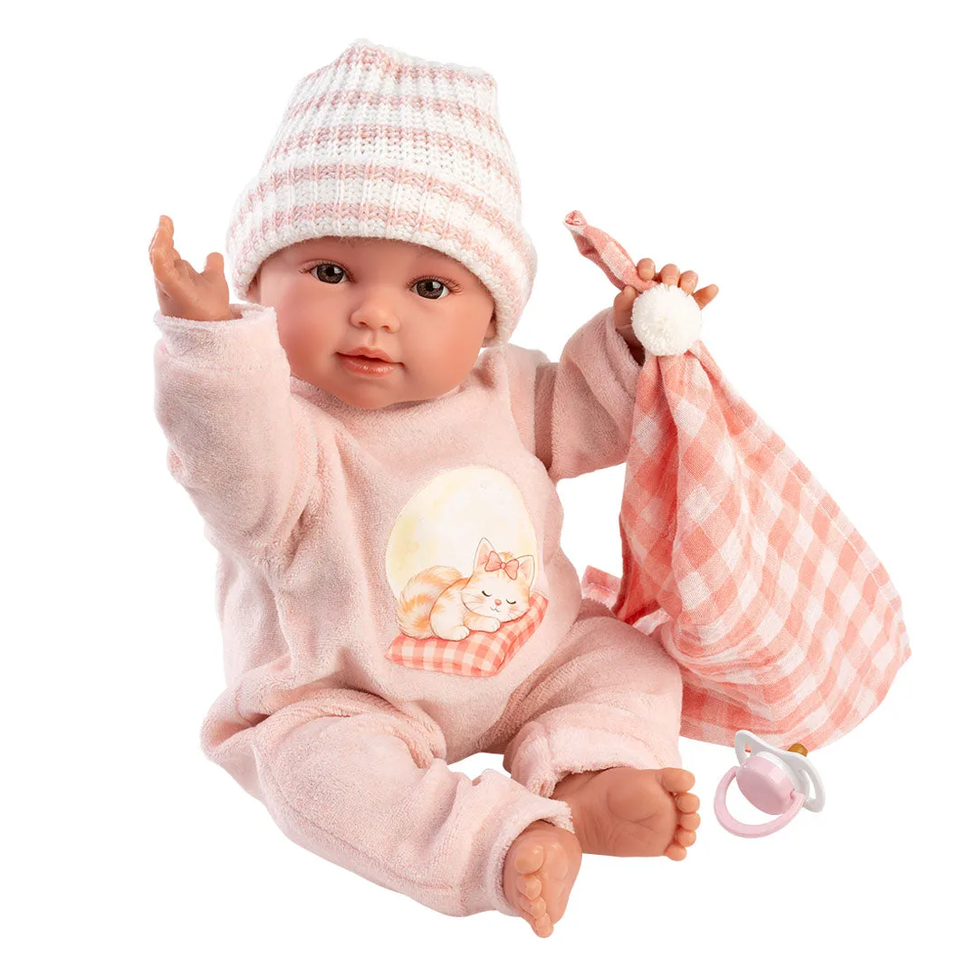 Muñeco Llorens que llora 38 cm - Recién Nacidos con sonidos de bebé – Olivia Llorona con toquilla