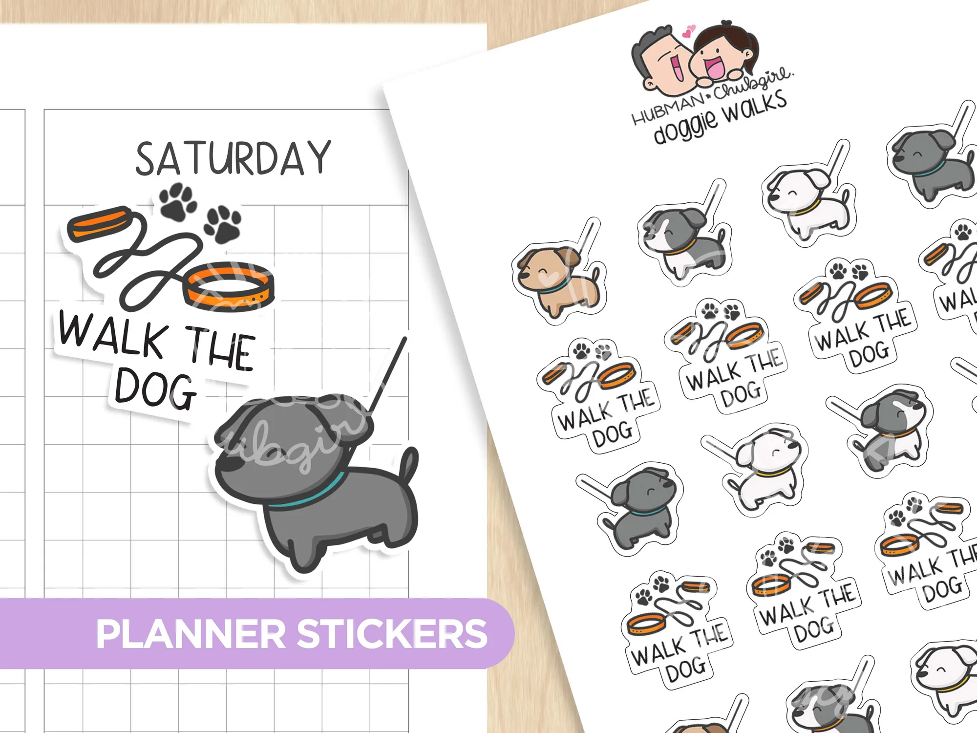 Doggie Walks Planner Stickers