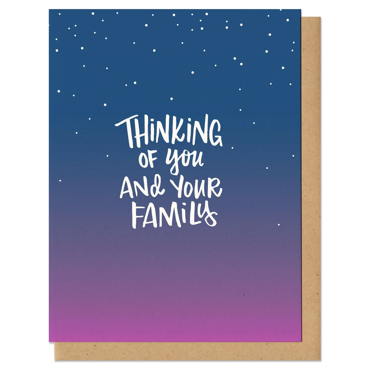 Tarjeta de felicitación Pensando en ti y tu familia