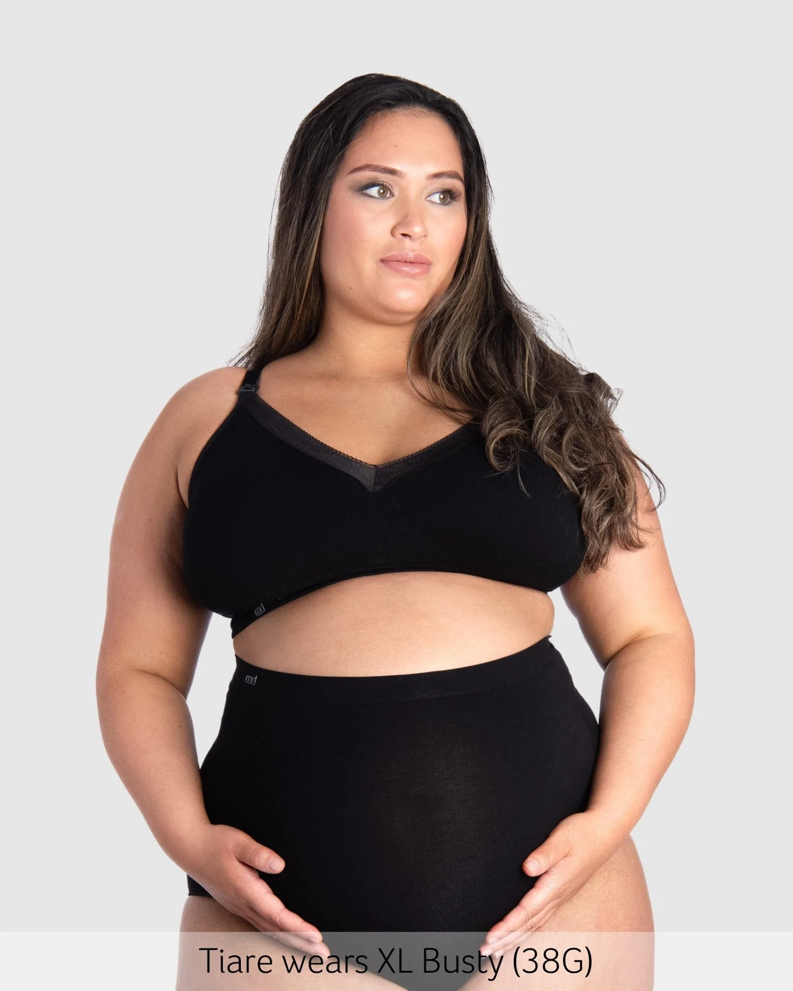 حمالة صدر Caress FlexFit للرضاعة - أسود ممتلئ