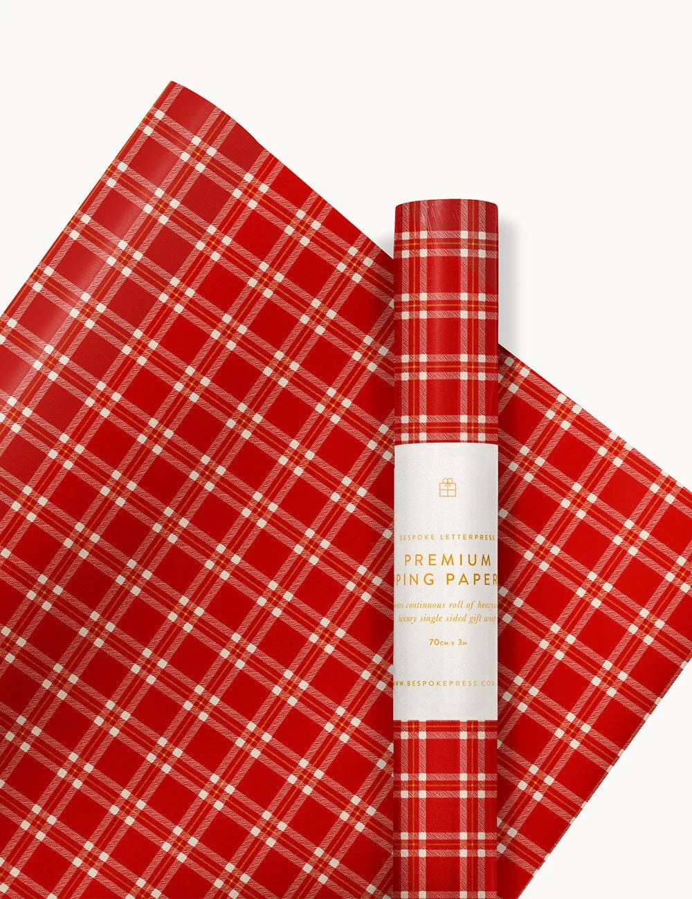 Gift Wrap Roll 3m - Christmas Red Check Plaid