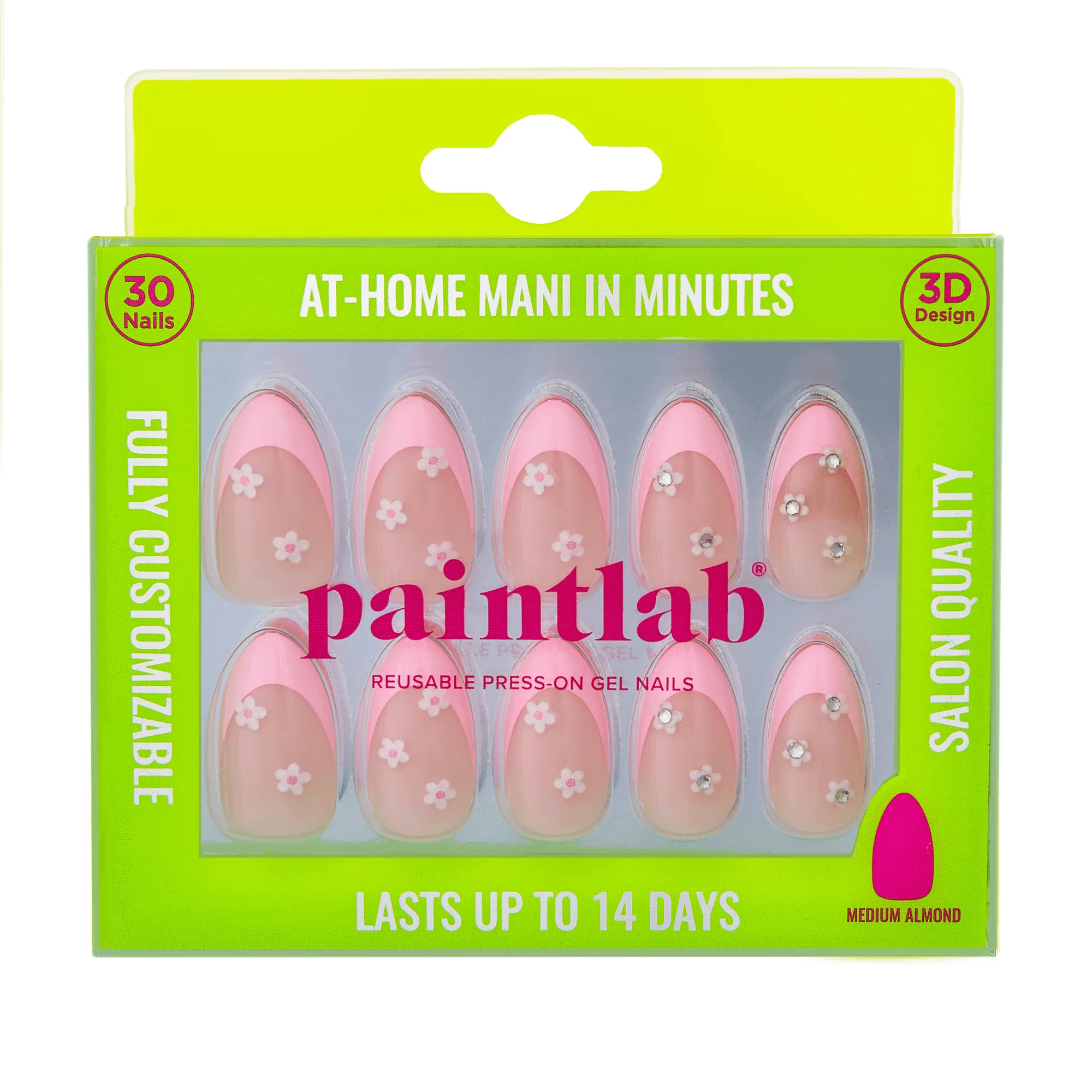 Daisy Glam Short Almond Press-On Nails