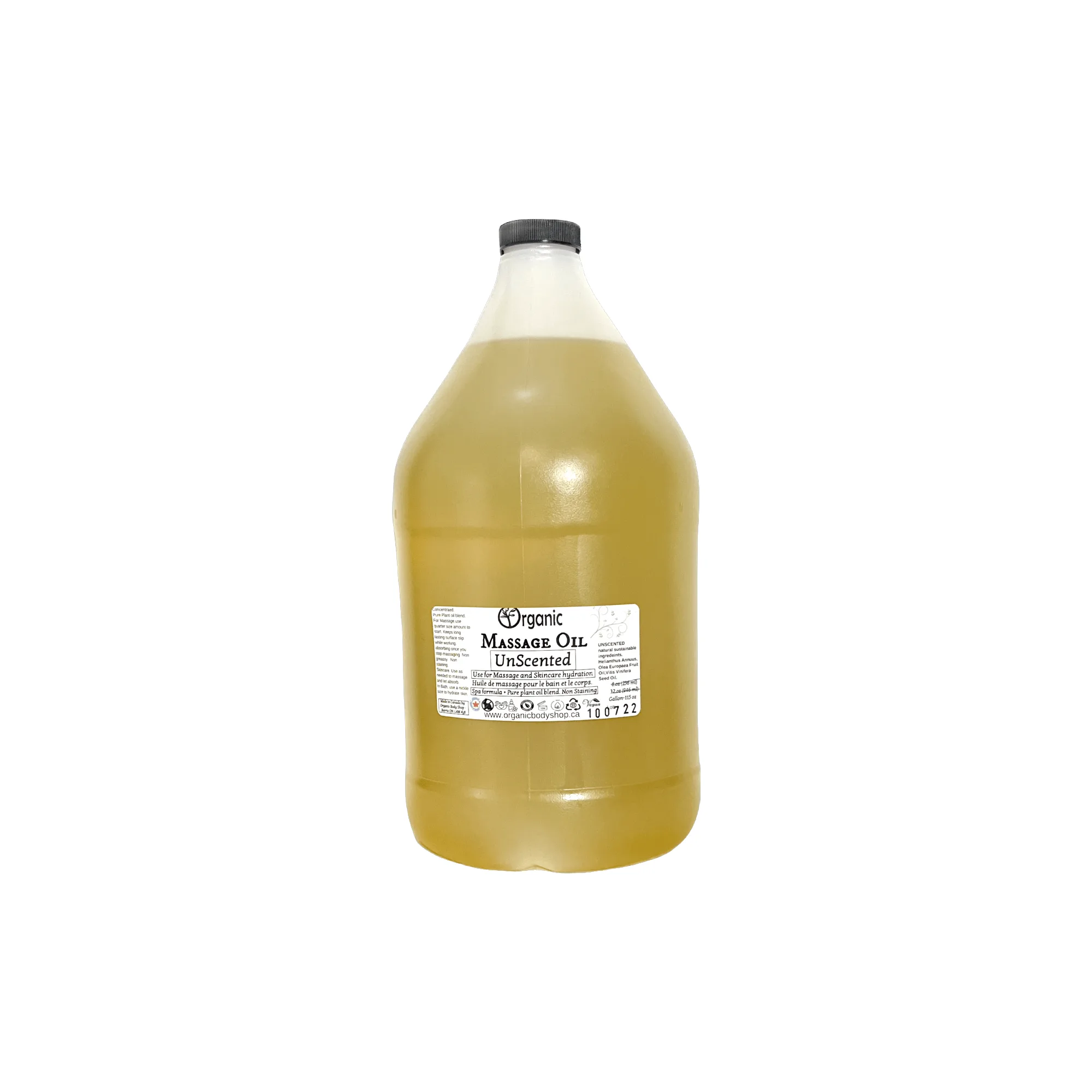 Massage Oil. Organic. Unscented. Gallon