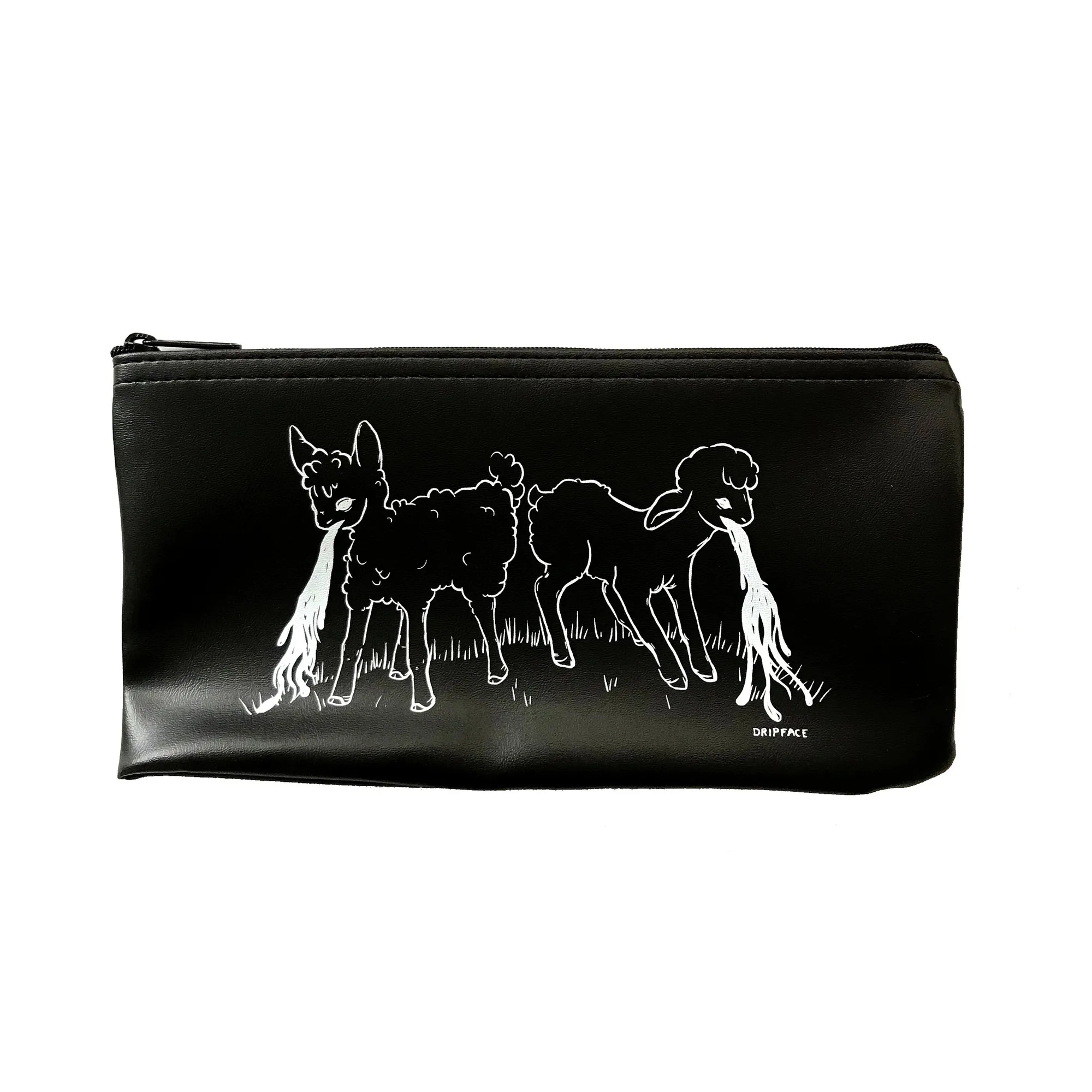 Two Sick Lambs Getting Sick - zippered pouch