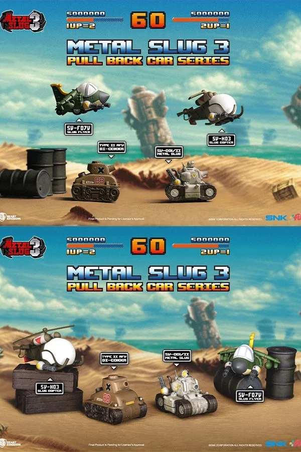 Set di macchinine a trazione Metal Slug 3: cosa c'è nella confezione?