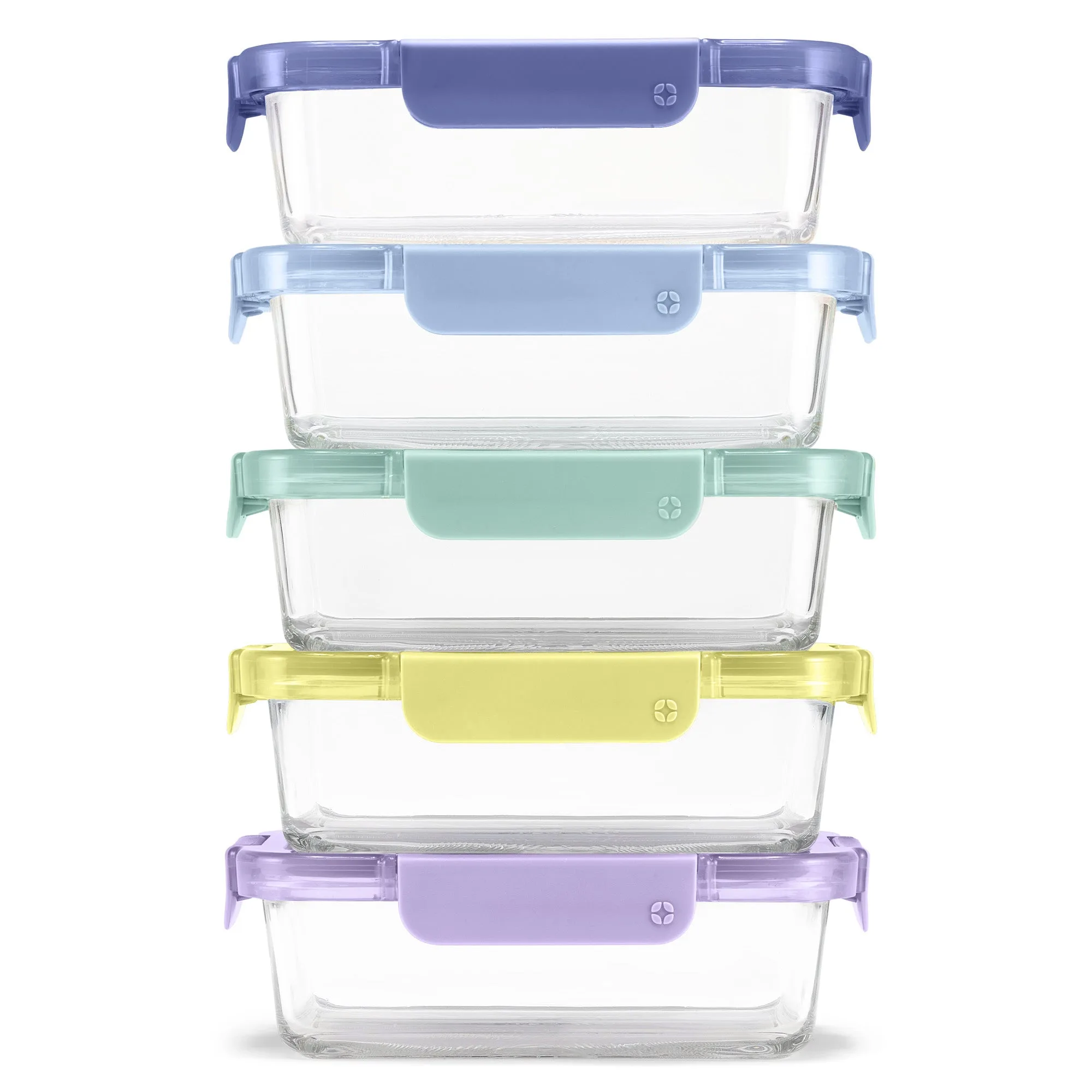 Color Lock® Penyimpanan Makanan Kaca, 3.4 Cangkir Set 5