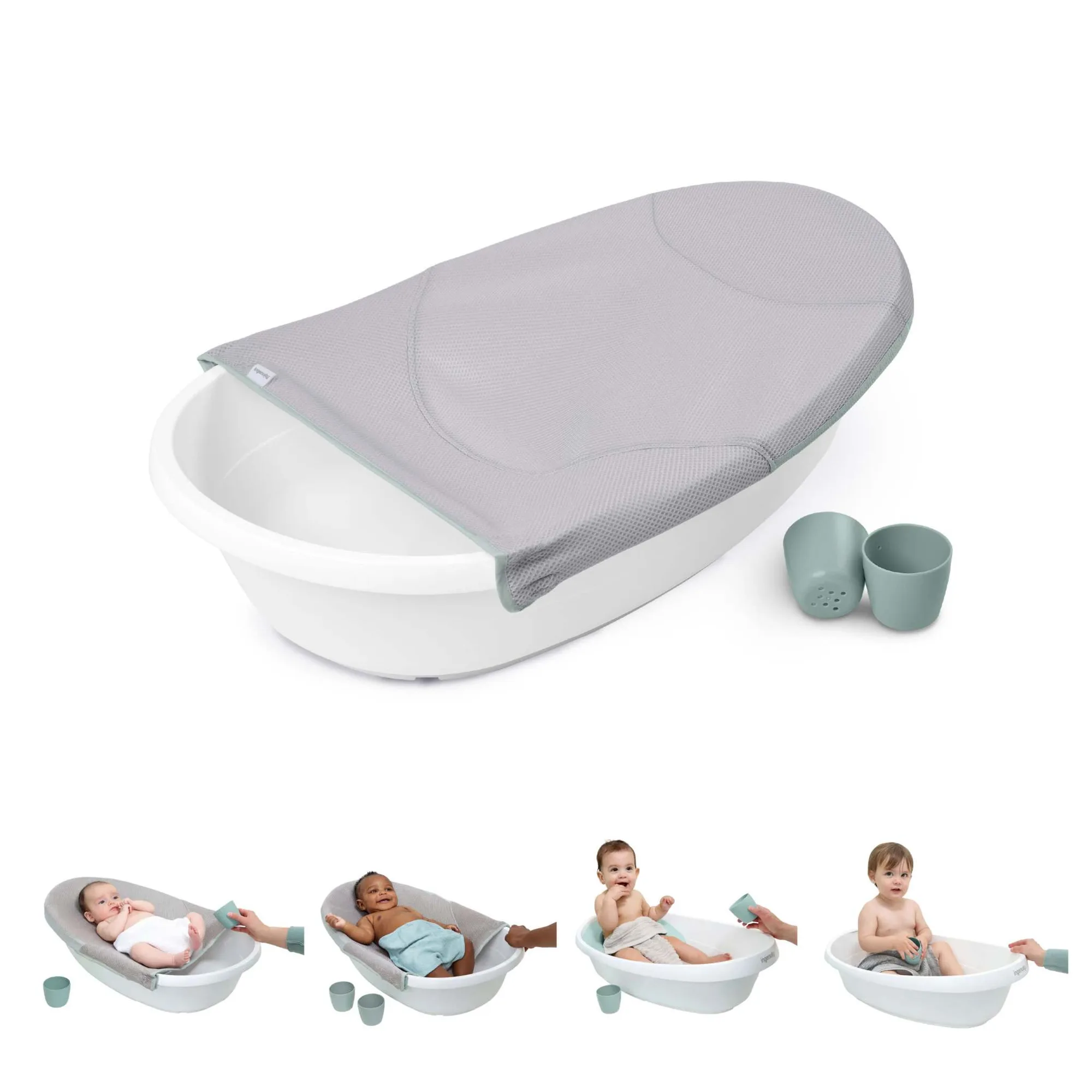 Så använder du Ingenuity Room to Soak 4-in-1 badbalja i varje skede
