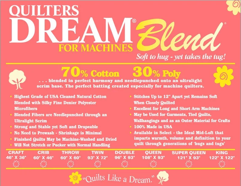 مزيج Quilters Dream Dream Blend 70/30 للآلات