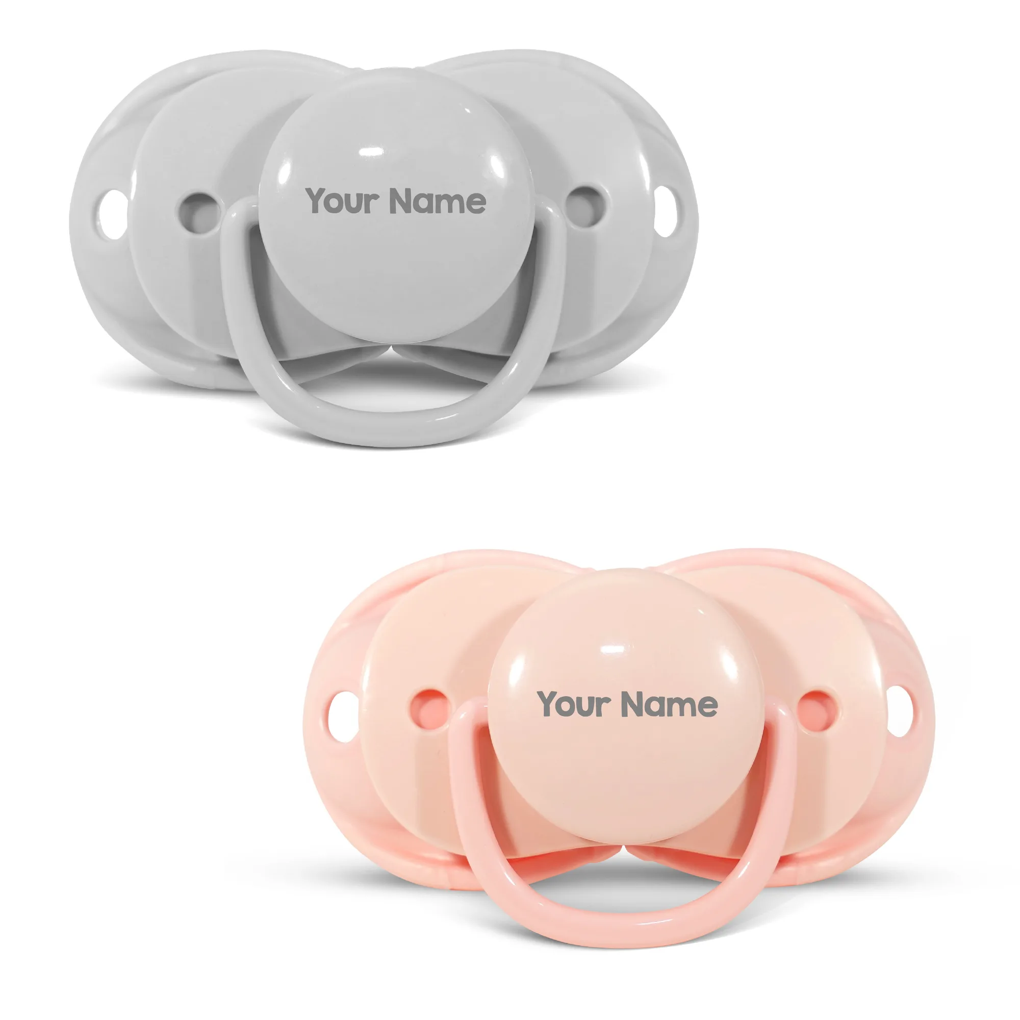 Personlig keep-it-kleen Napp 2-pack - Grå & Rosa