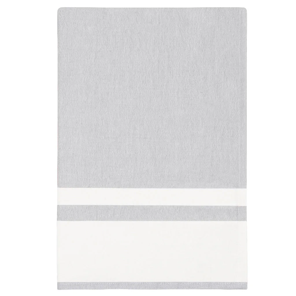 Torchon à thé rayure chambray gris