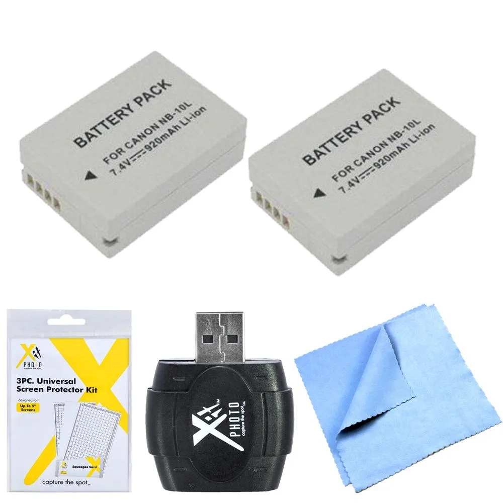 Generic Essential NB-10L Pack Bundle for Canon Powershot G16, SX50, G1X, SX60 Cameras