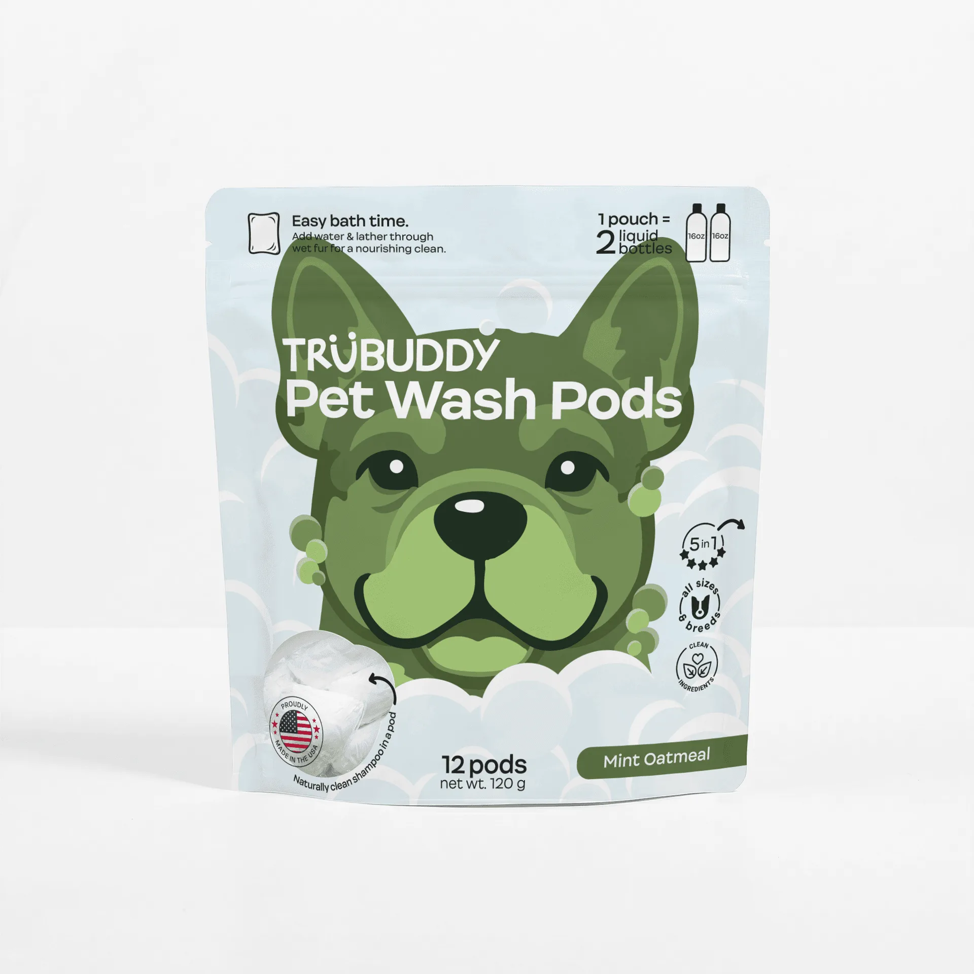 TruBuddy Viên Tắm Cho Thú Cưng Hương Bạc Hà-Yến Mạch