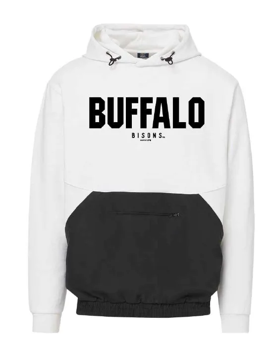 Buffalo Bisons White Colorblock Media Hoodie