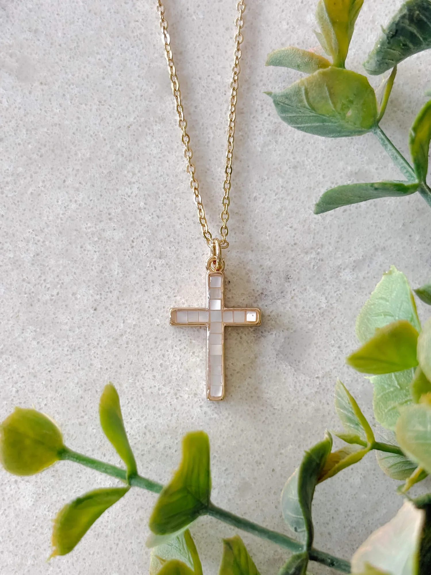 Opal Cross Necklace